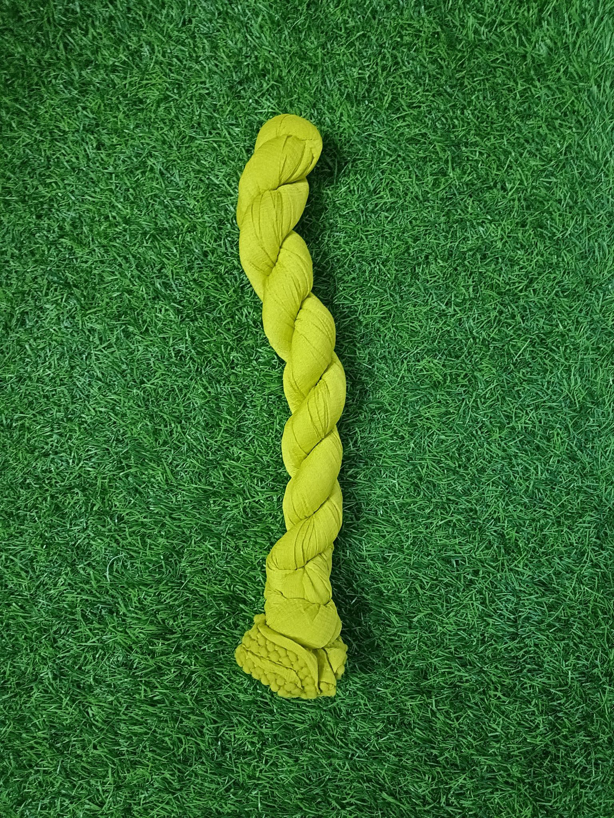 Vibrant Parrot Green Crushed Cotton Chunni with Pom-Pom Accents