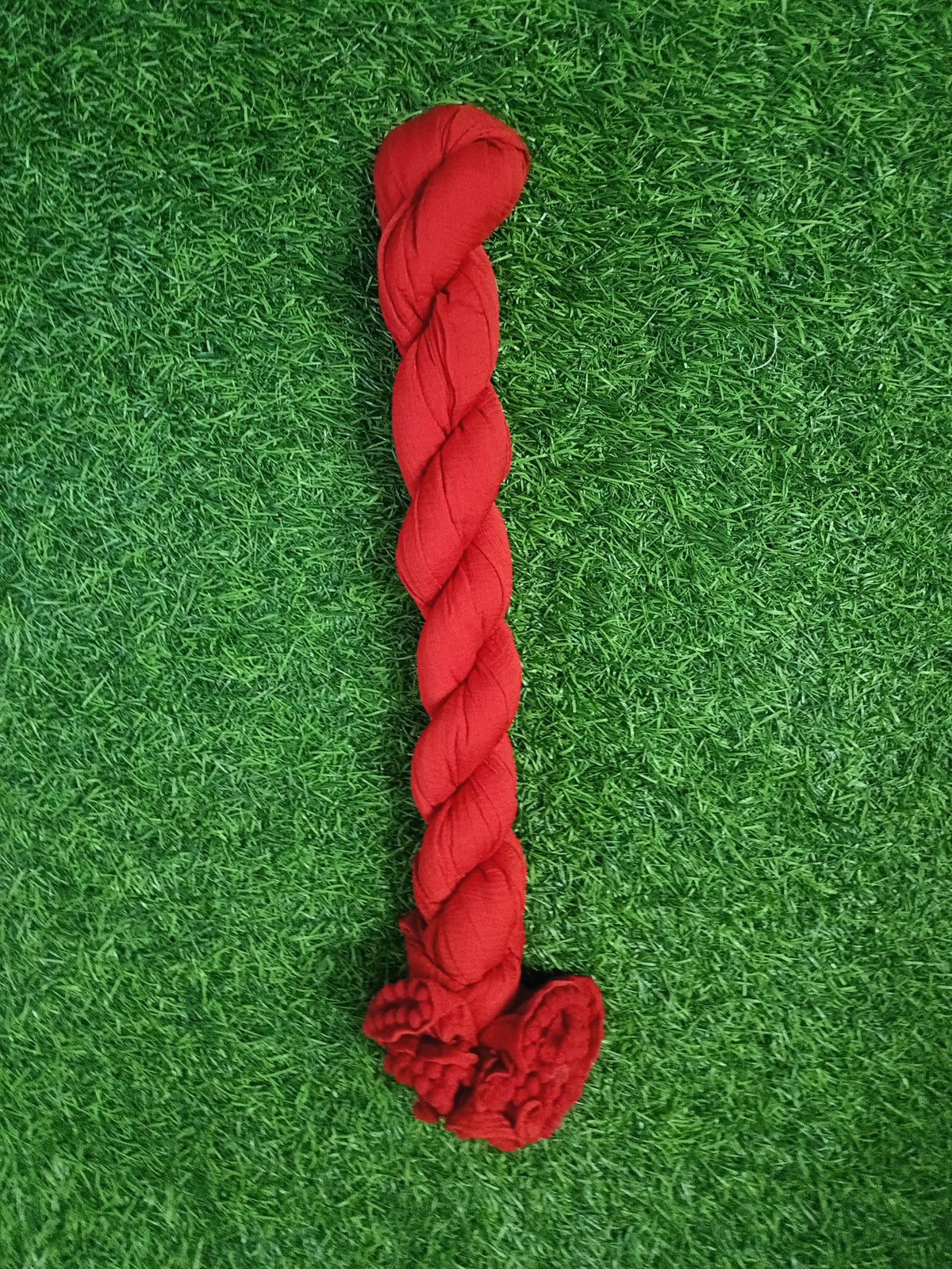 Classic Solid Red Chiffon Chunni with Border Design