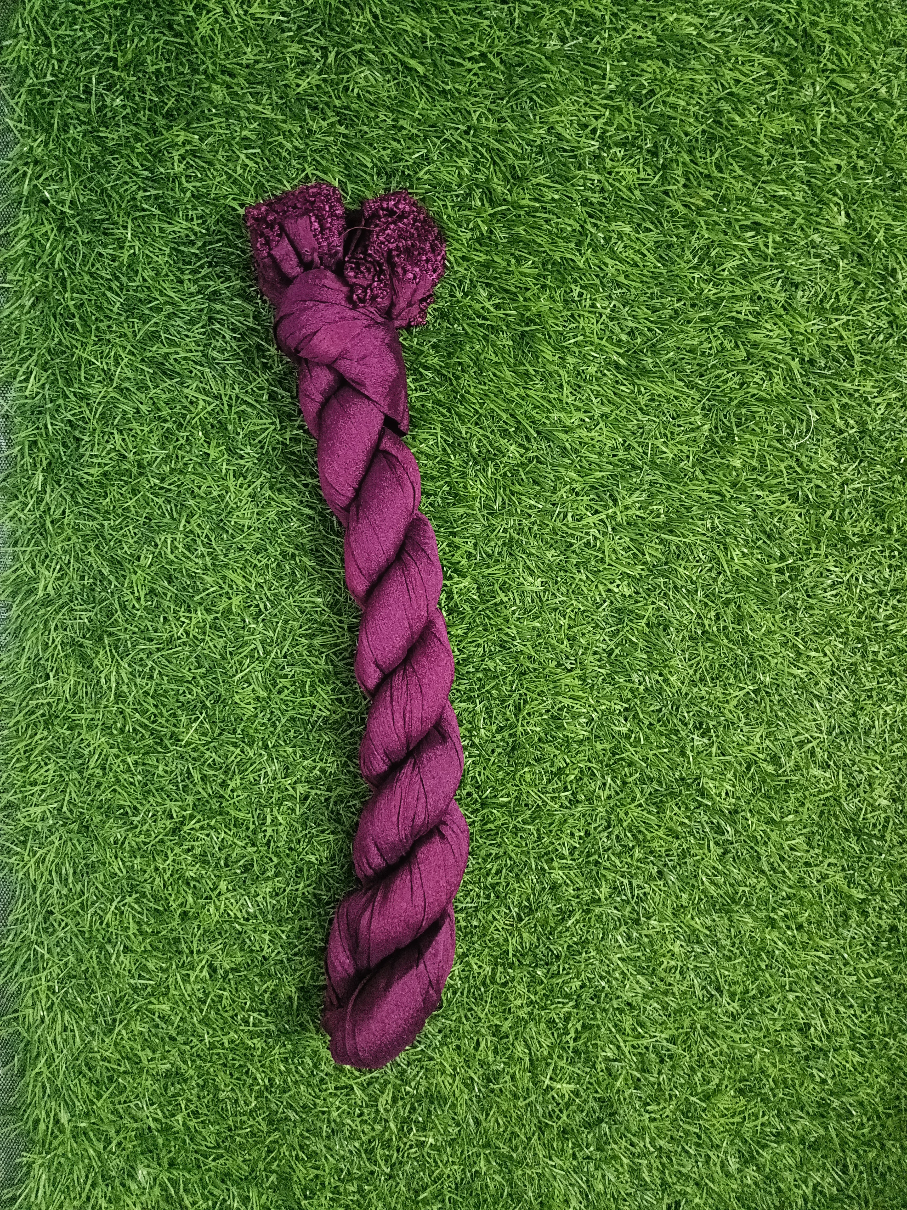 Elegant Purple Silk Chunni with Border Accents