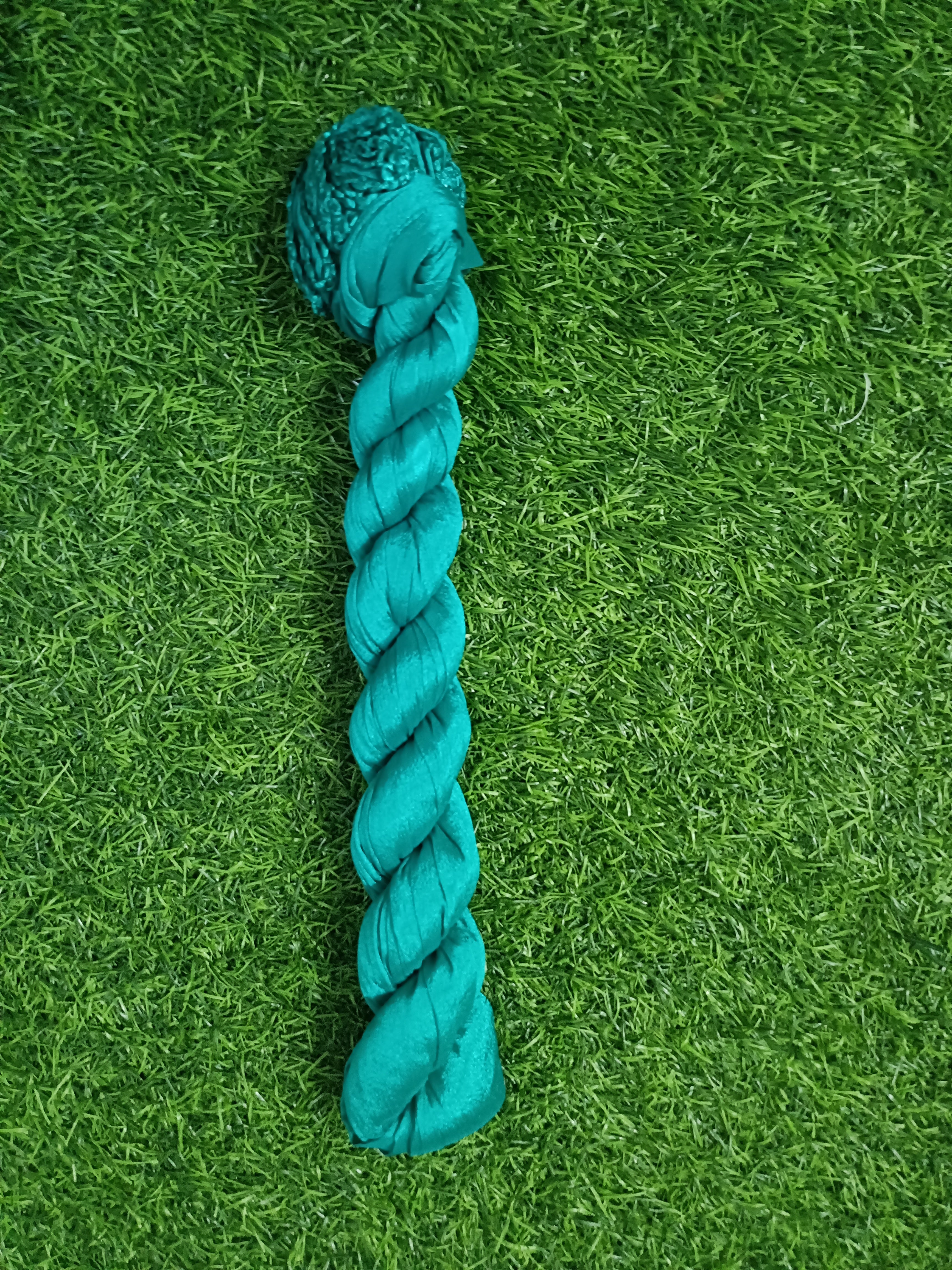 Classic Teal Green Chiffon Chunni with Border Design