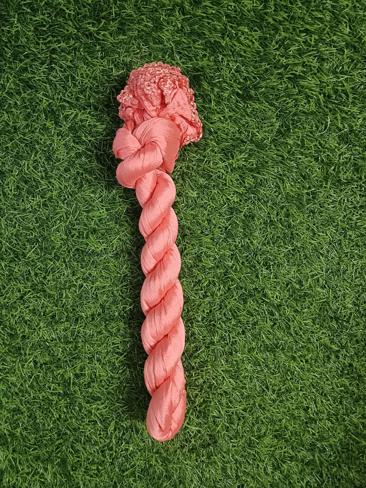 Elegant Peach Silk Chunni with Border Accents