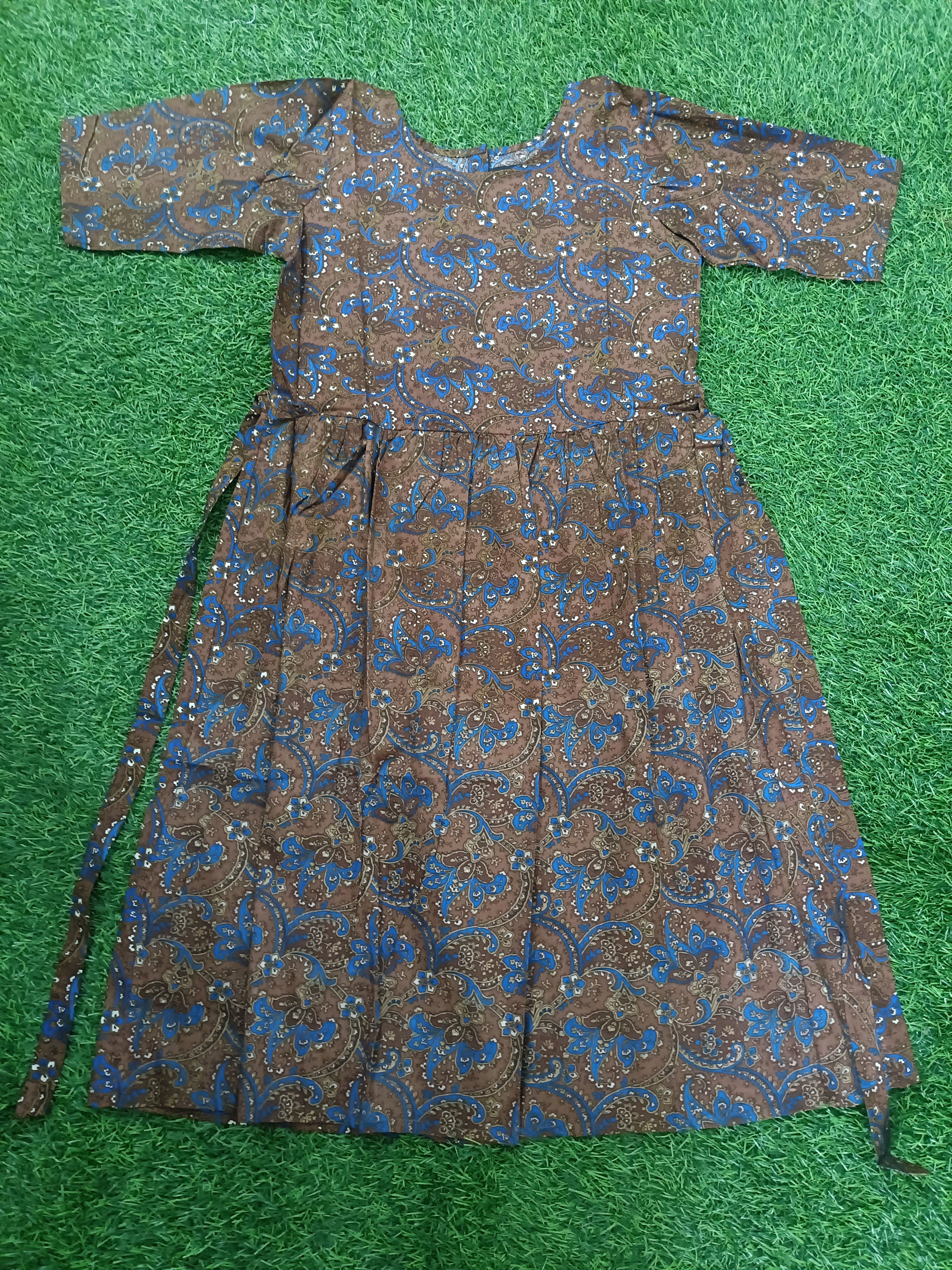 Teen Colours Brown Paisley Print Dress for Girls | Casual Kids Wear