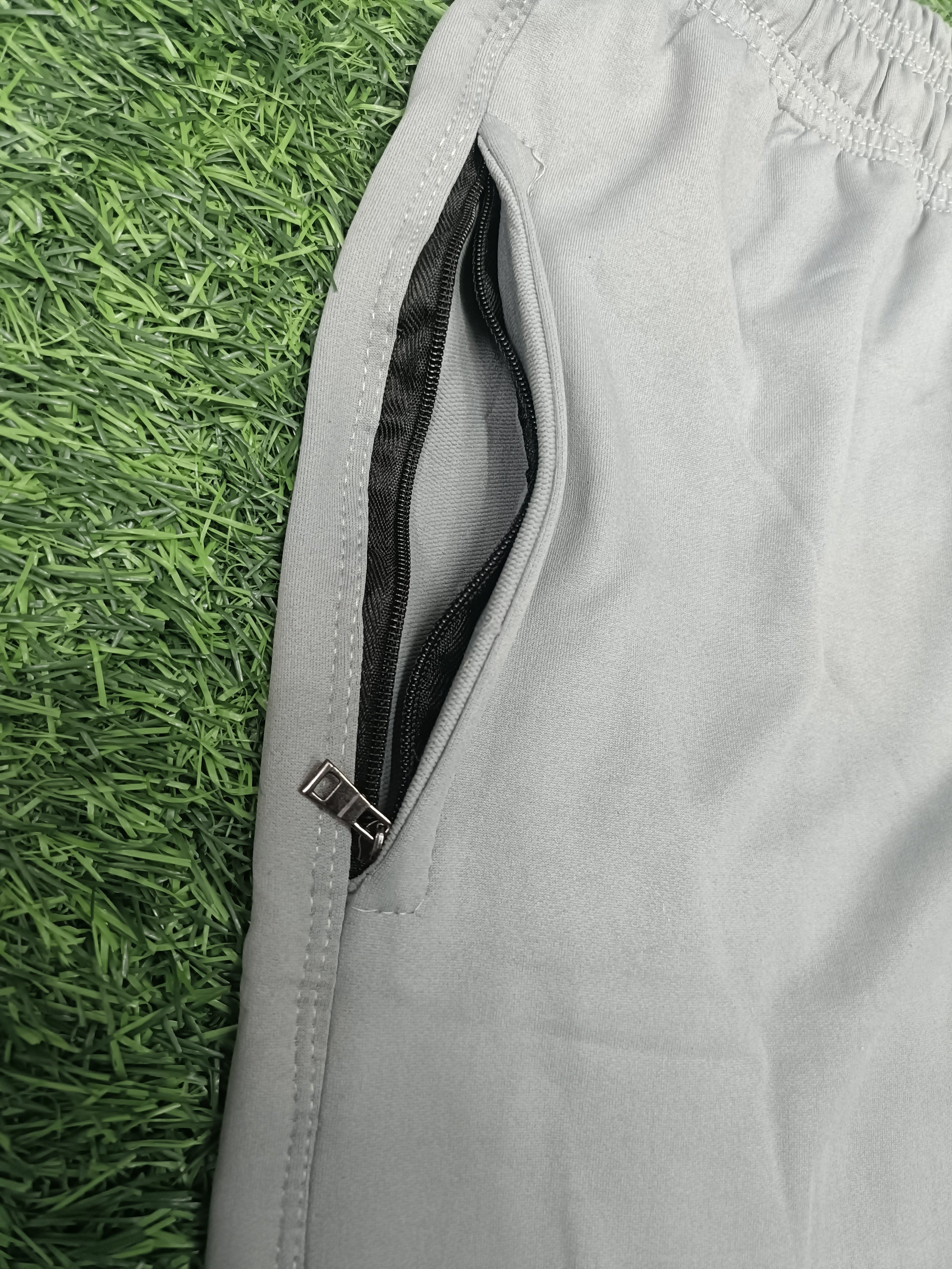Aerotrack Men's Grey Cargo Track Pants with Zipper Pockets
