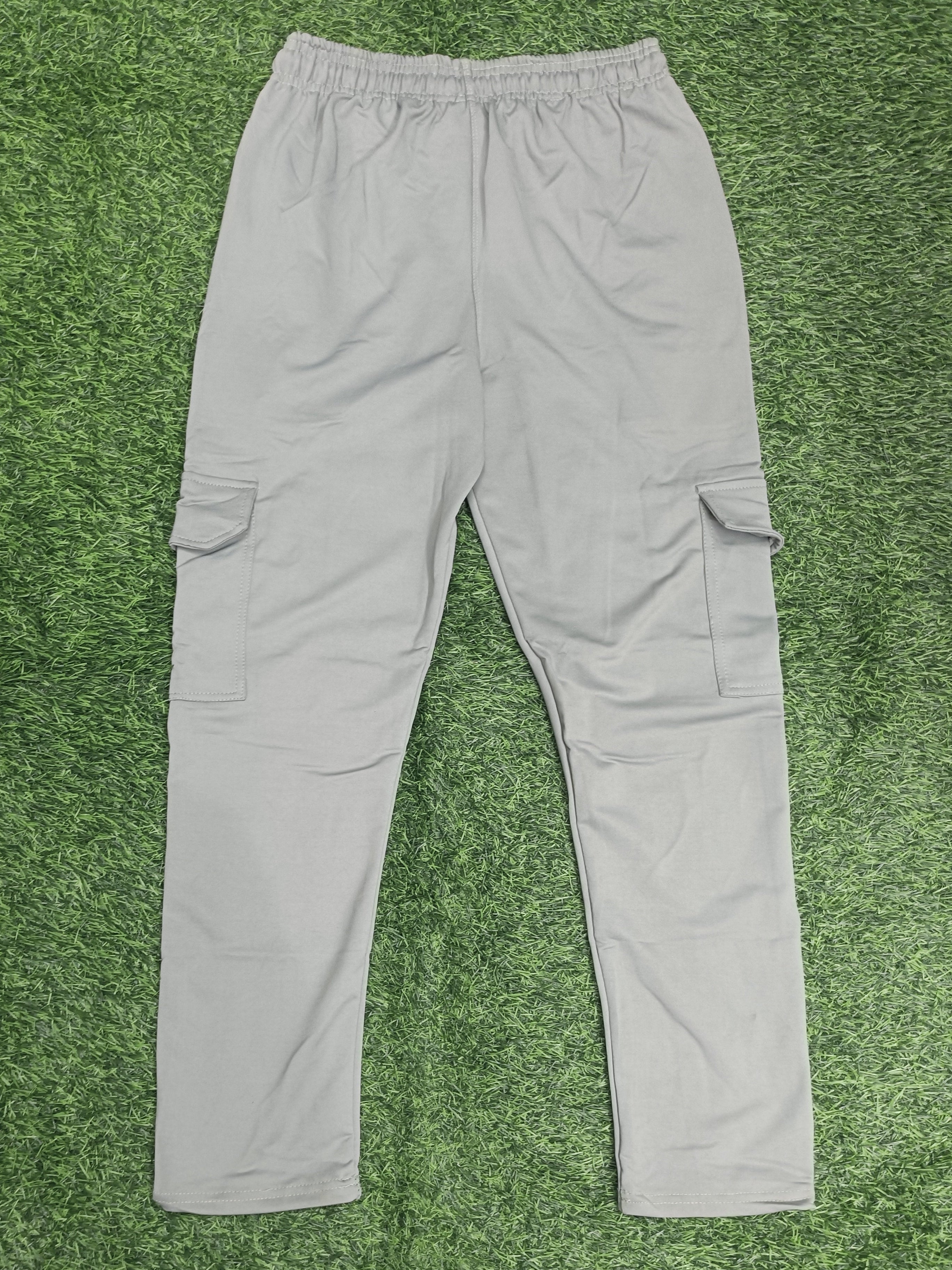 Aerotrack Men's Grey Cargo Track Pants with Zipper Pockets