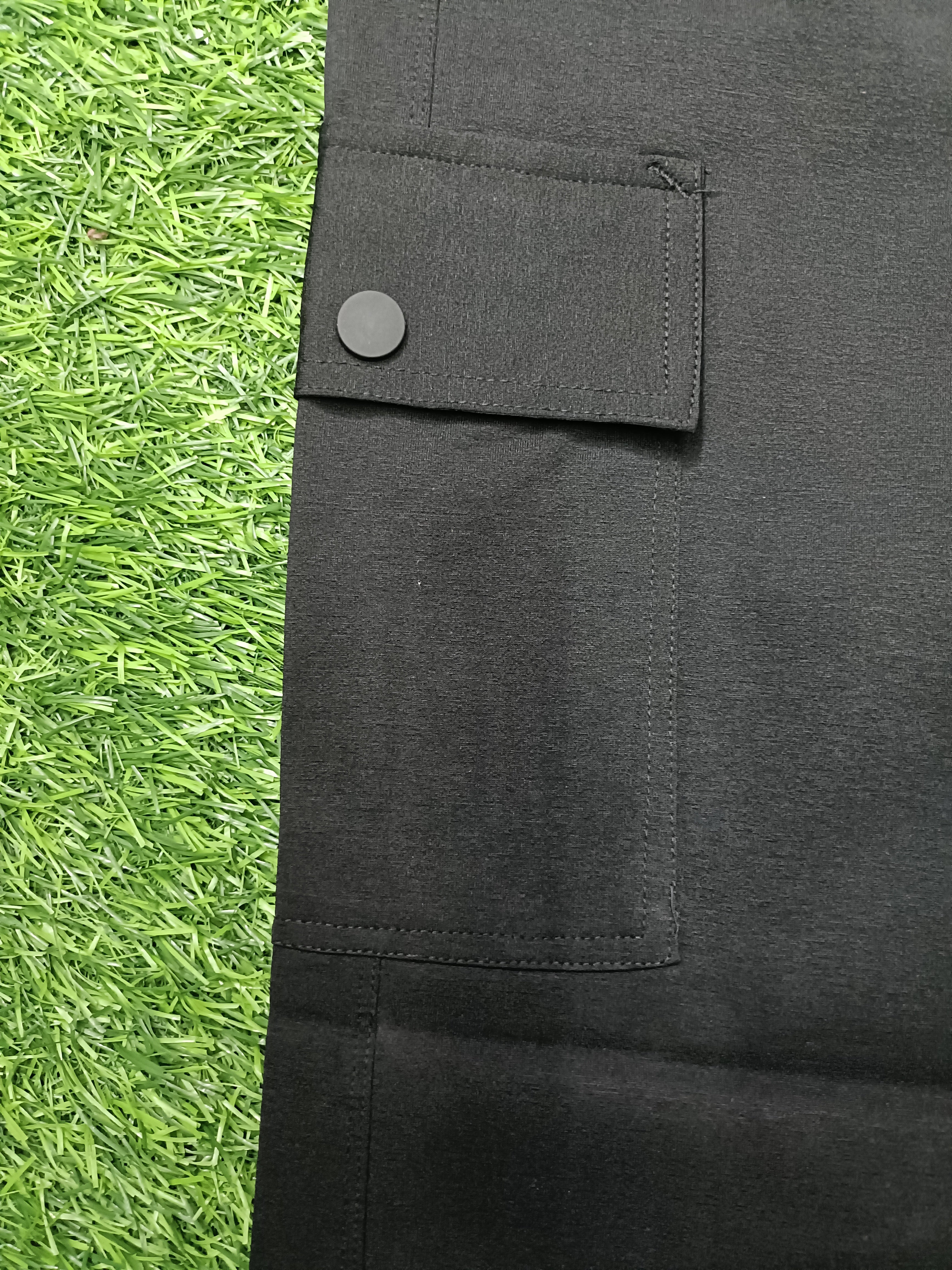 Men's Black Cargo Track Pant - 4 Pocket  - Loose Fit - Daily Wear & Gym