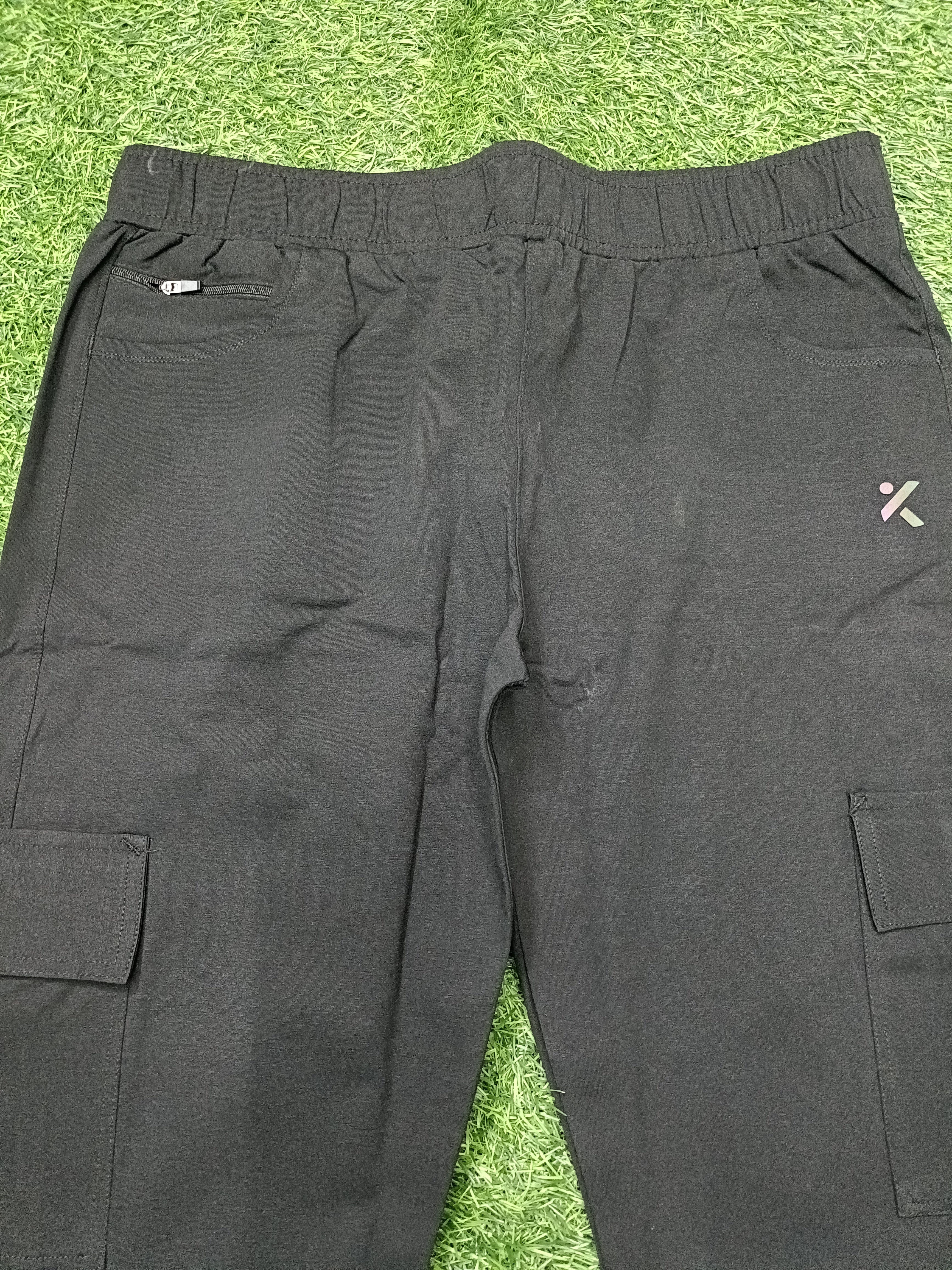 Men's Black Cargo Track Pant - 4 Pocket  - Loose Fit - Daily Wear & Gym