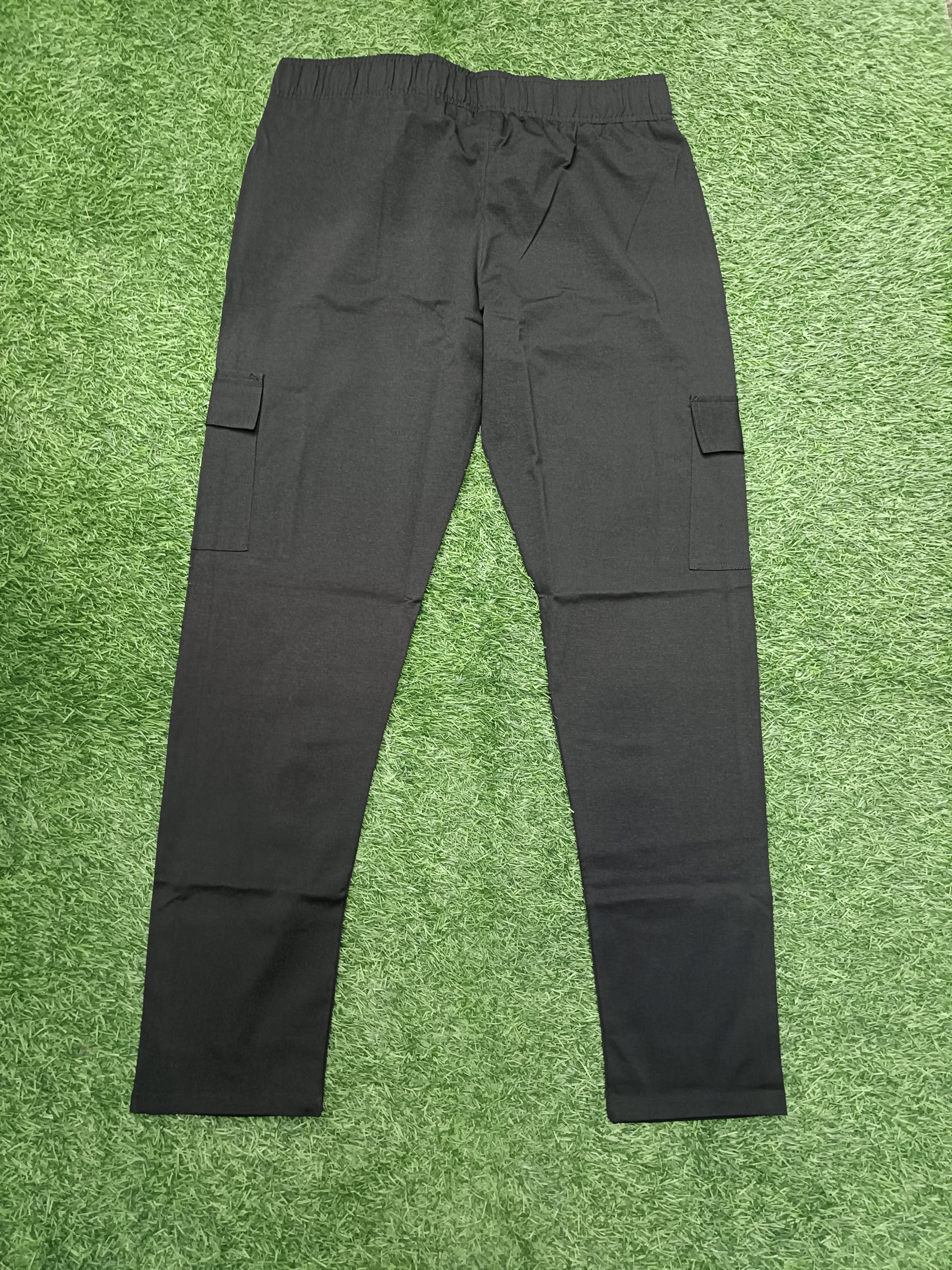 Men's Black Cargo Track Pant - 4 Pocket  - Loose Fit - Daily Wear & Gym
