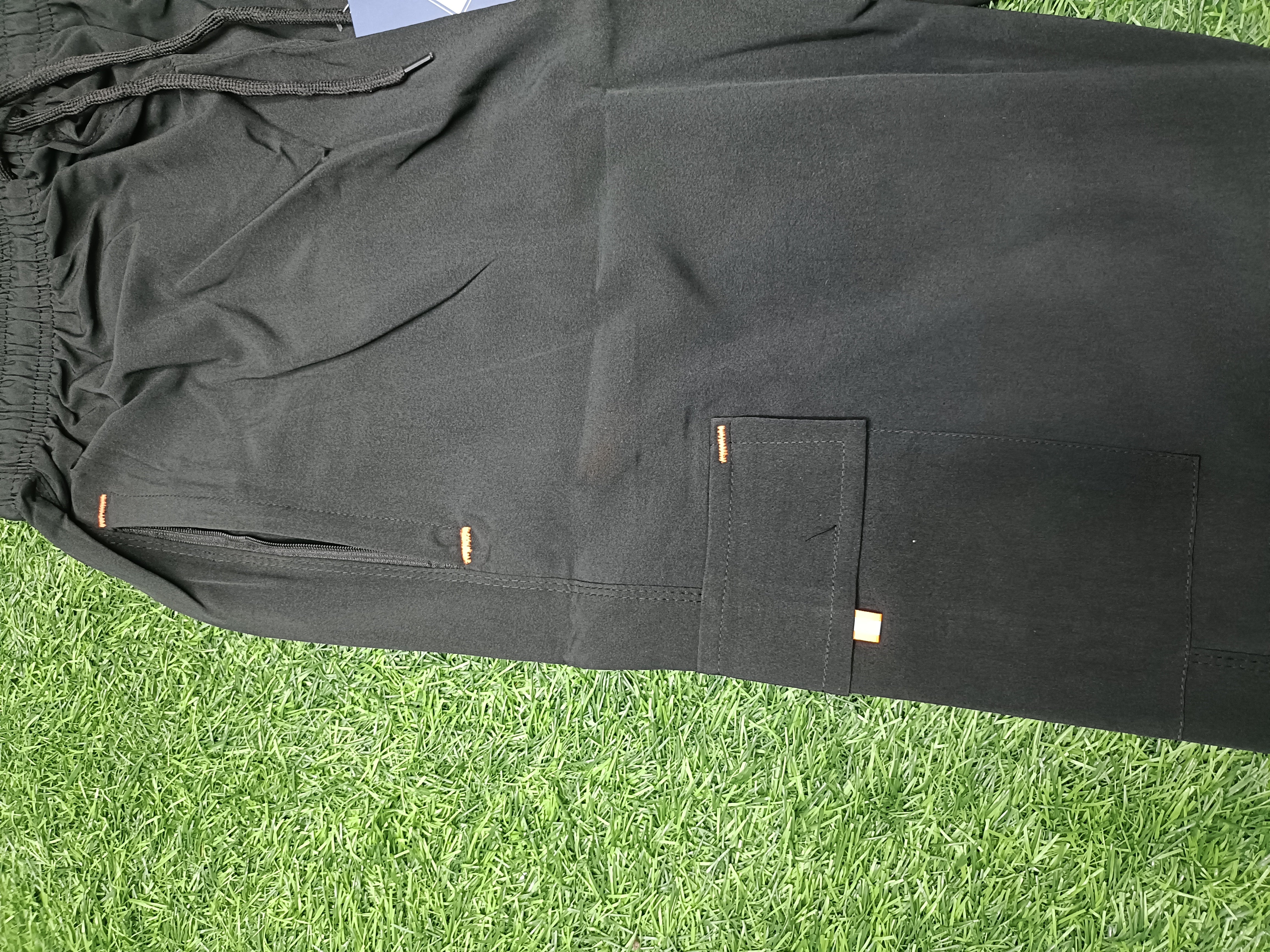 Men's BLACK Cargo Track Pant - 4 Pocket Sports Lower