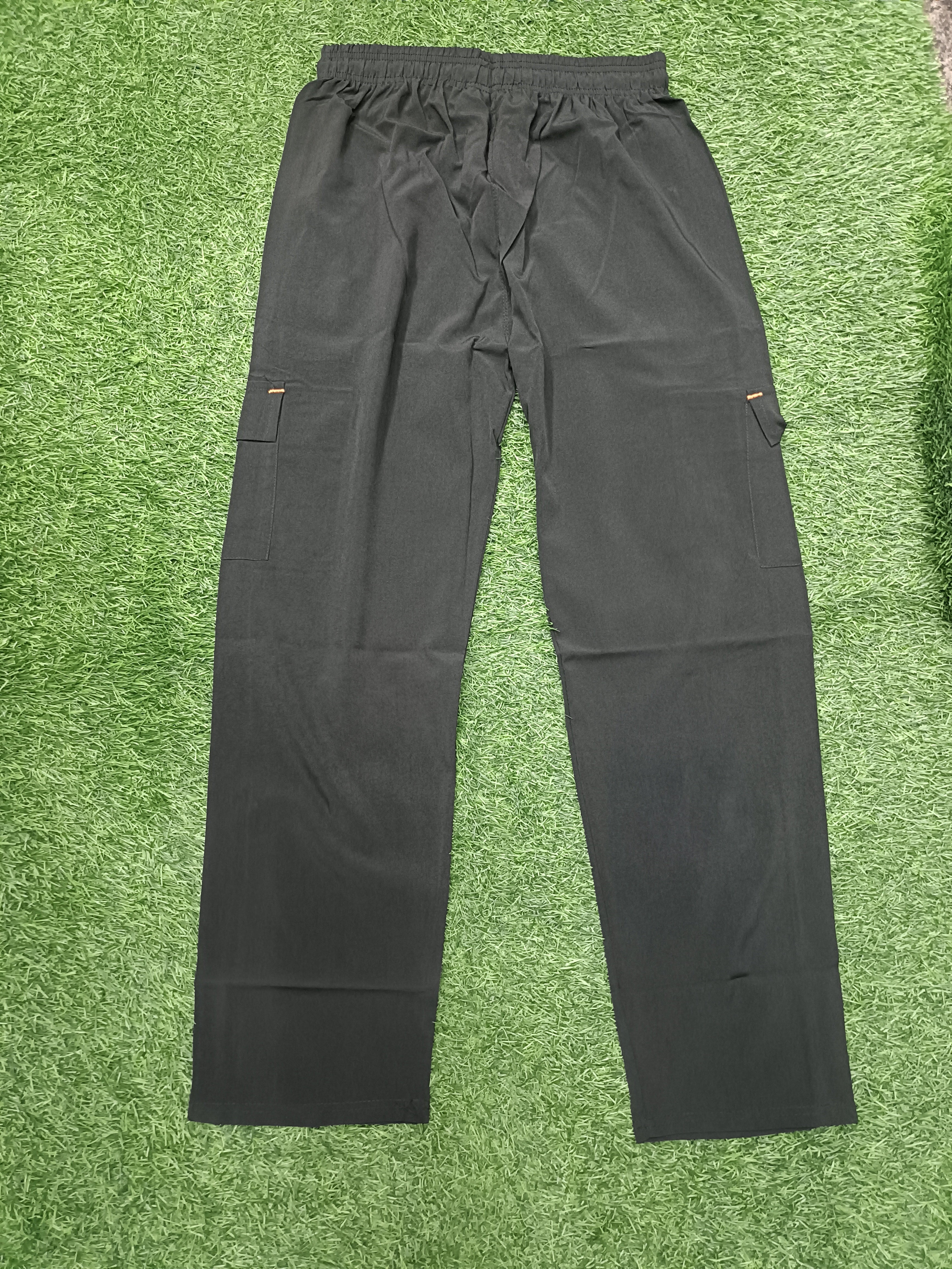 Men's BLACK Cargo Track Pant - 4 Pocket Sports Lower