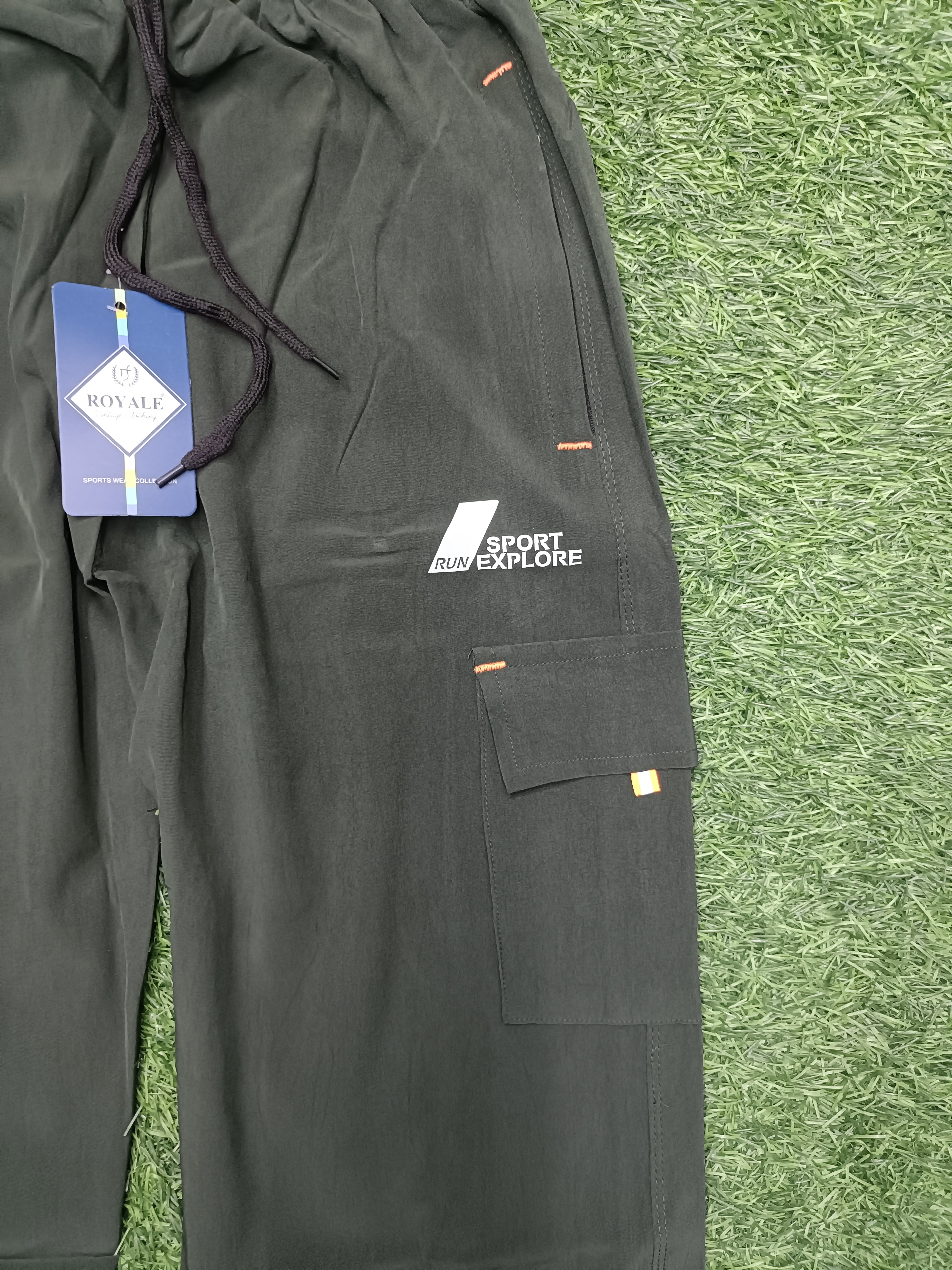 Men's Pachi Green Cargo Track Pant - 4 Pocket Sports Lower