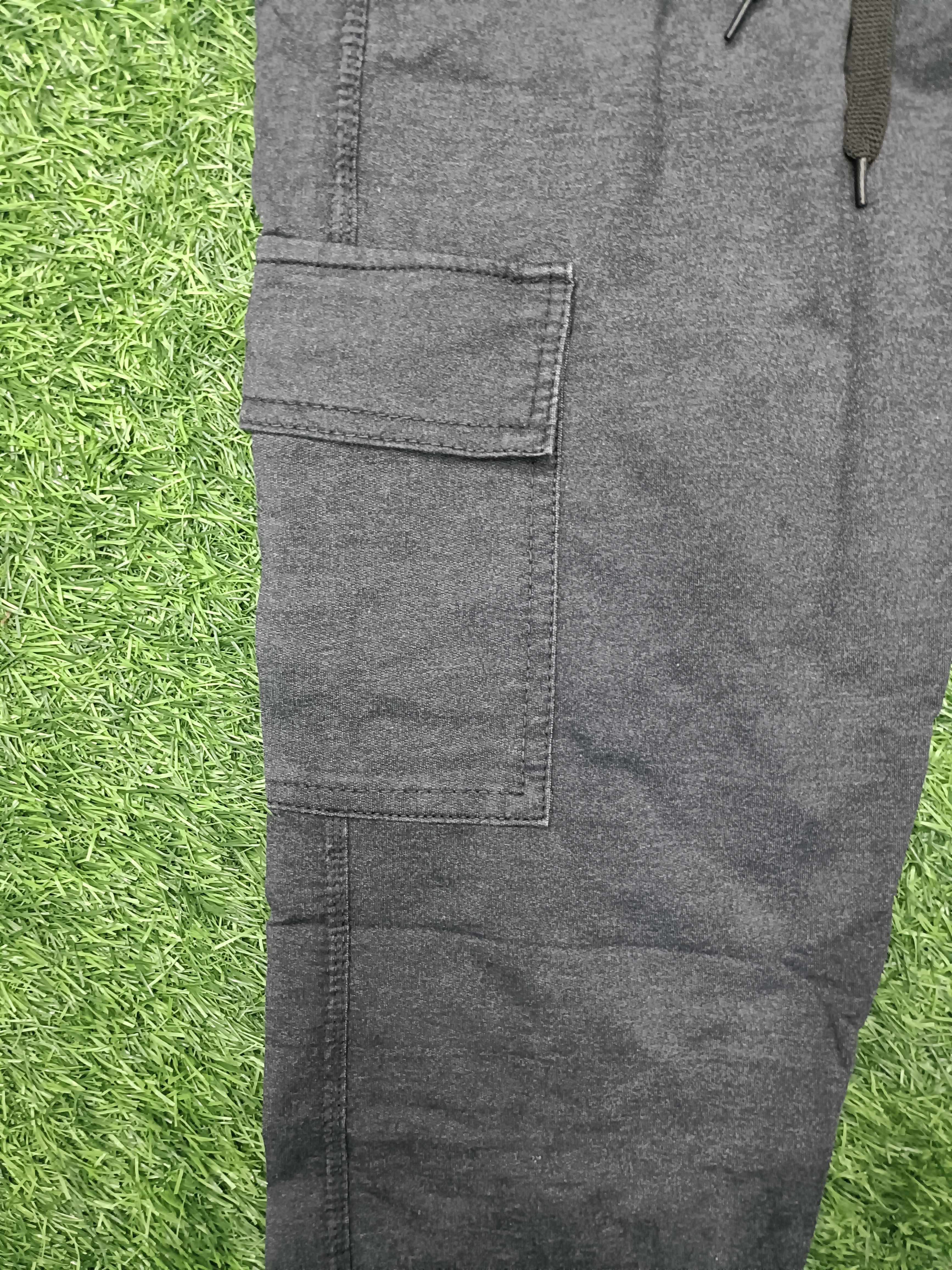 Men's Dark Grey Casual Cargo Track Pants