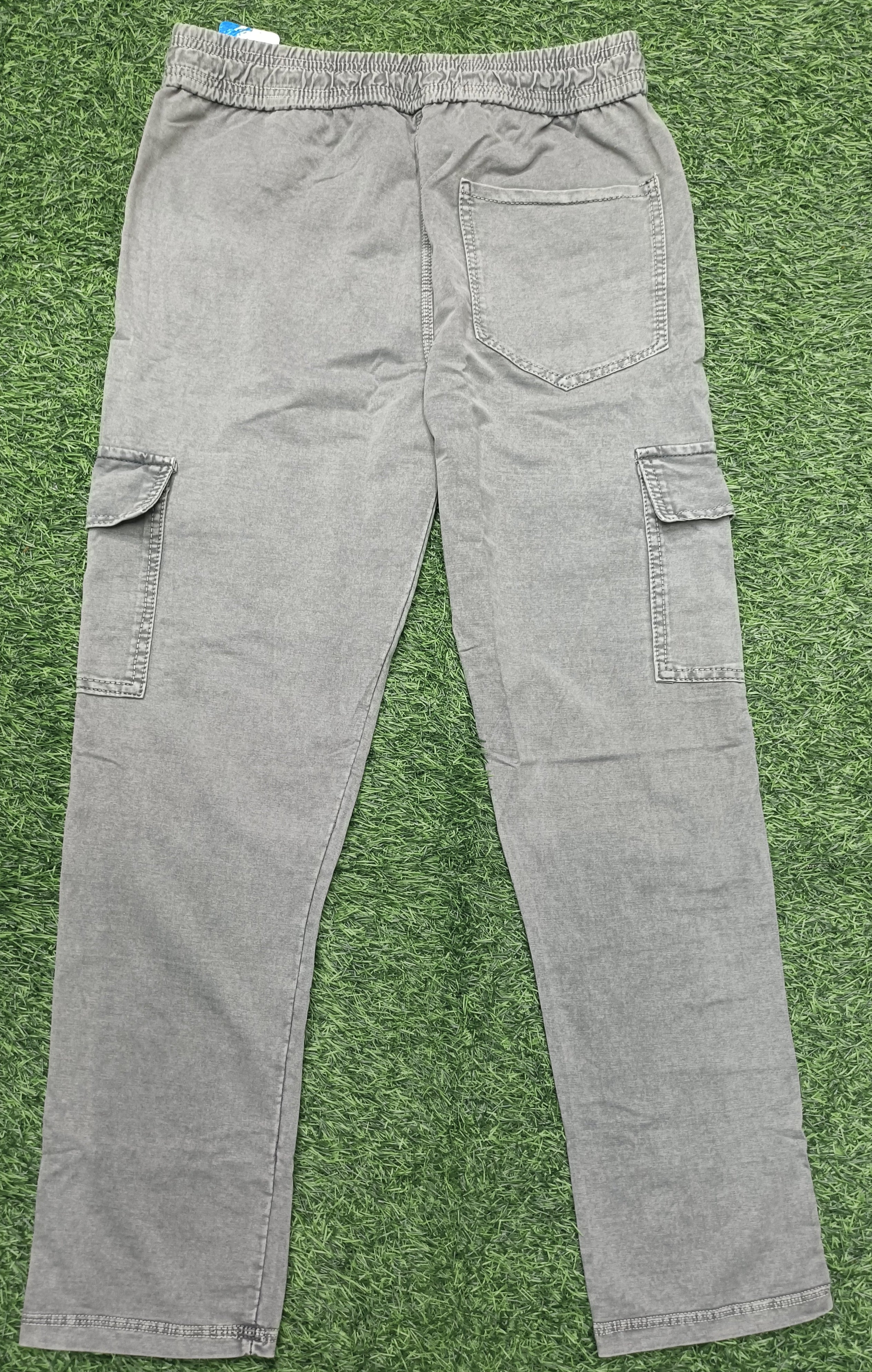 Men's Light Grey Cargo Type Track Pant, Drawstring Track Pant For Men