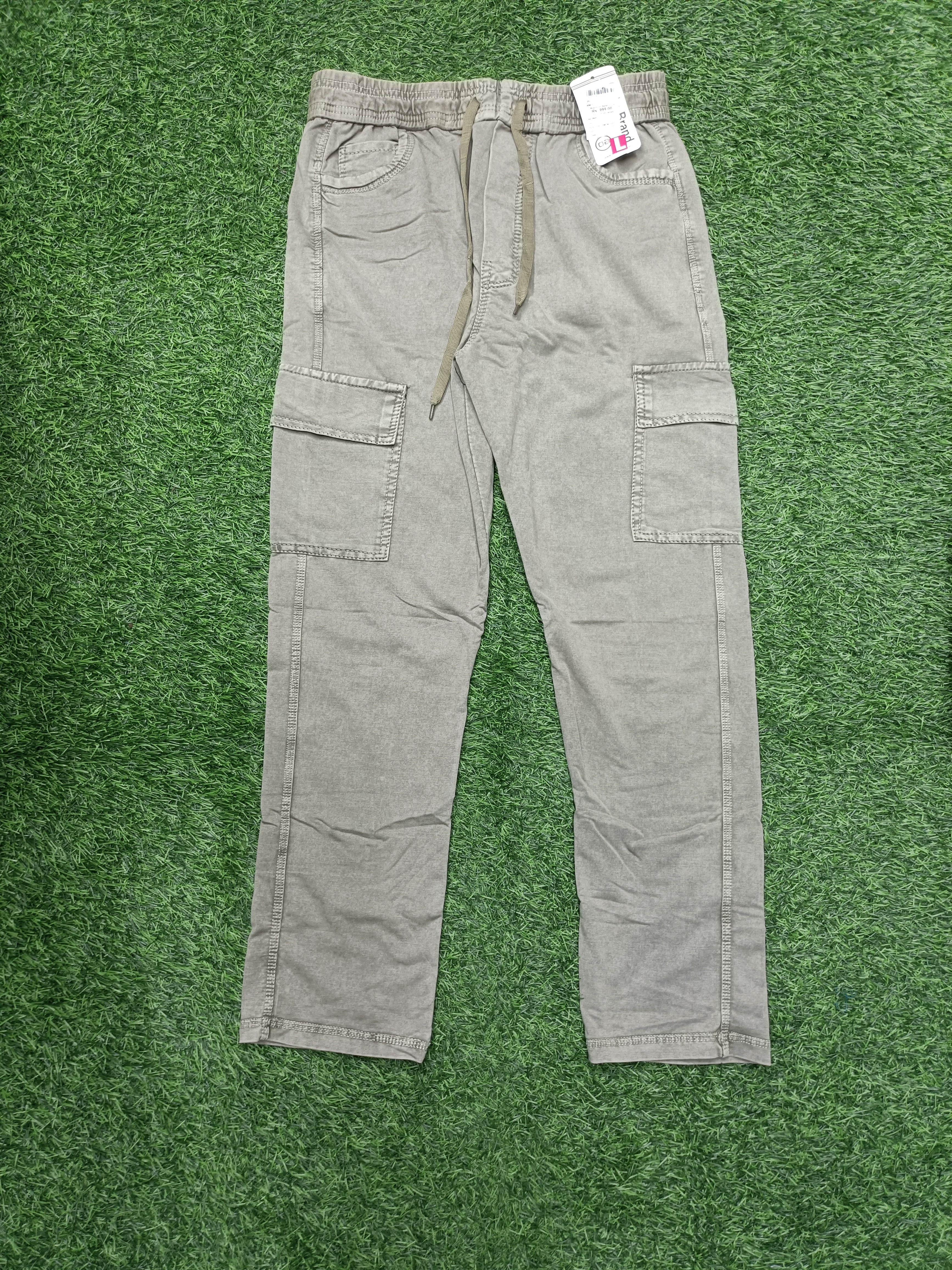 Men's Khaki Green Casual Cargo Track Pants