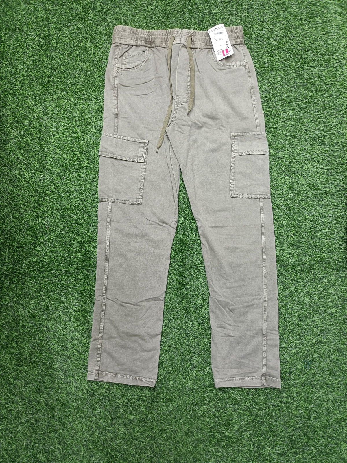 Men's Khaki Green Casual Cargo Track Pants