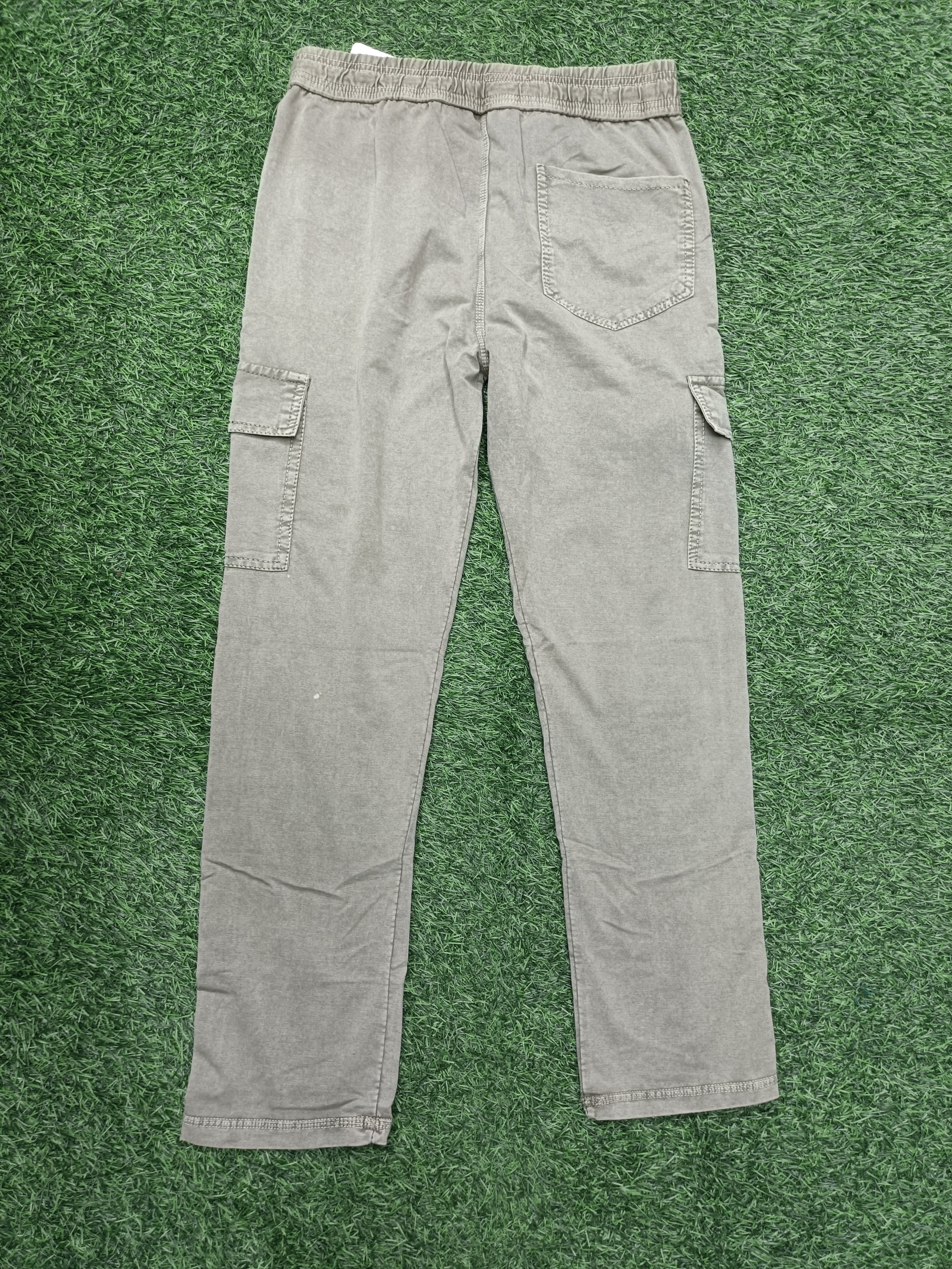 Men's Khaki Green Casual Cargo Track Pants