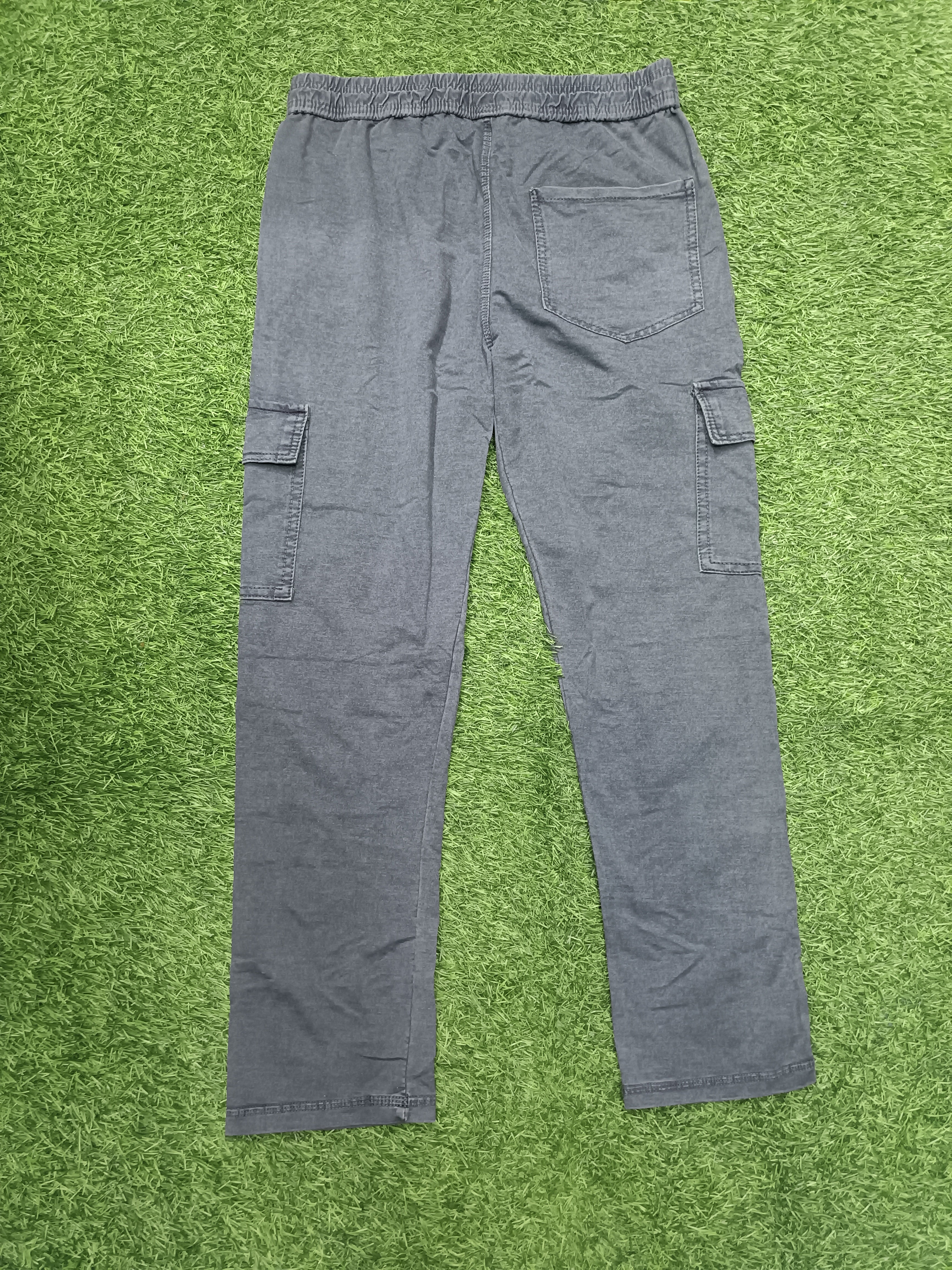 Men's Dark Denim Blue Casual Cargo Track Pants