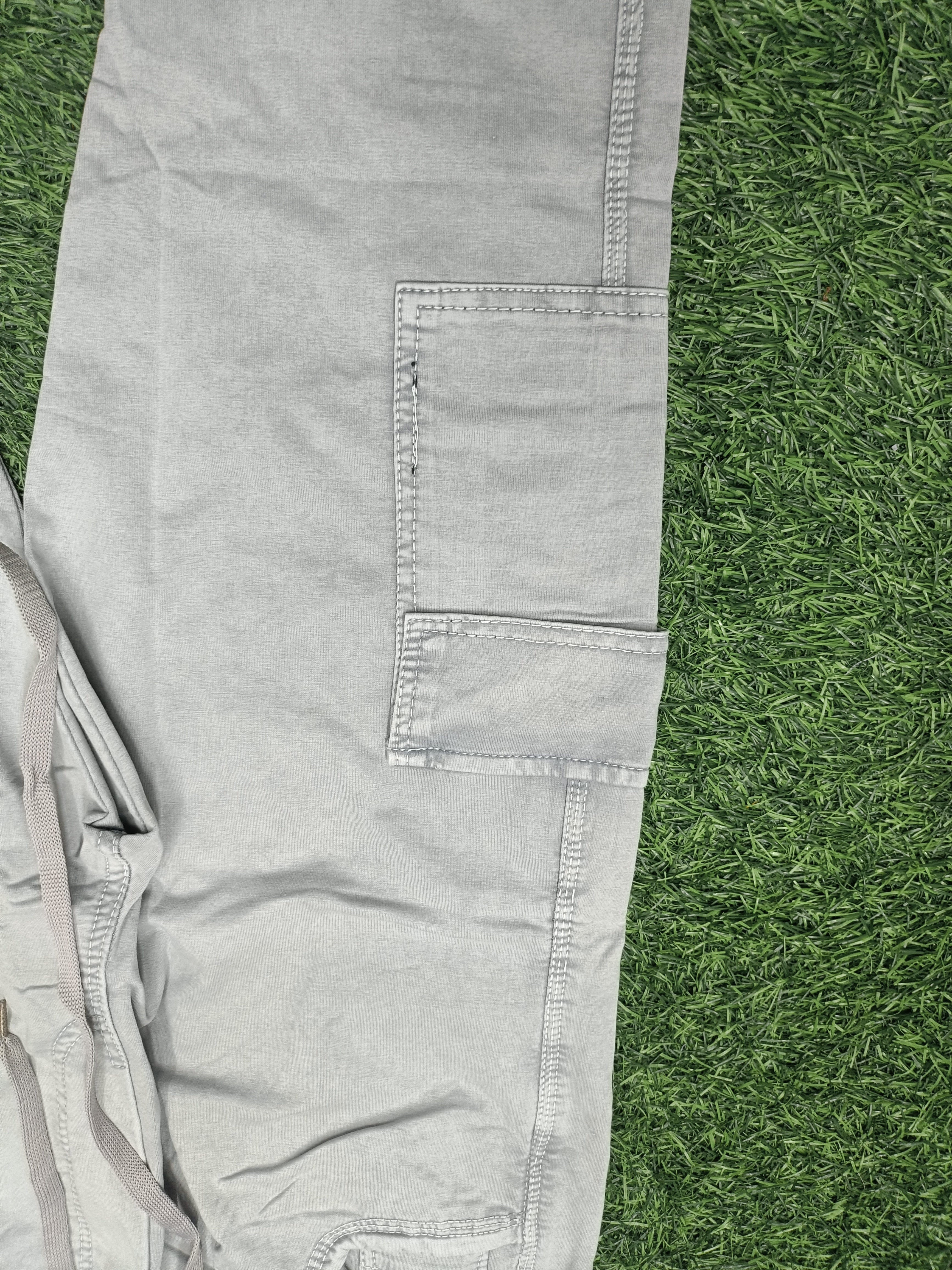 Men's Light Grey Casual Cargo Track Pants