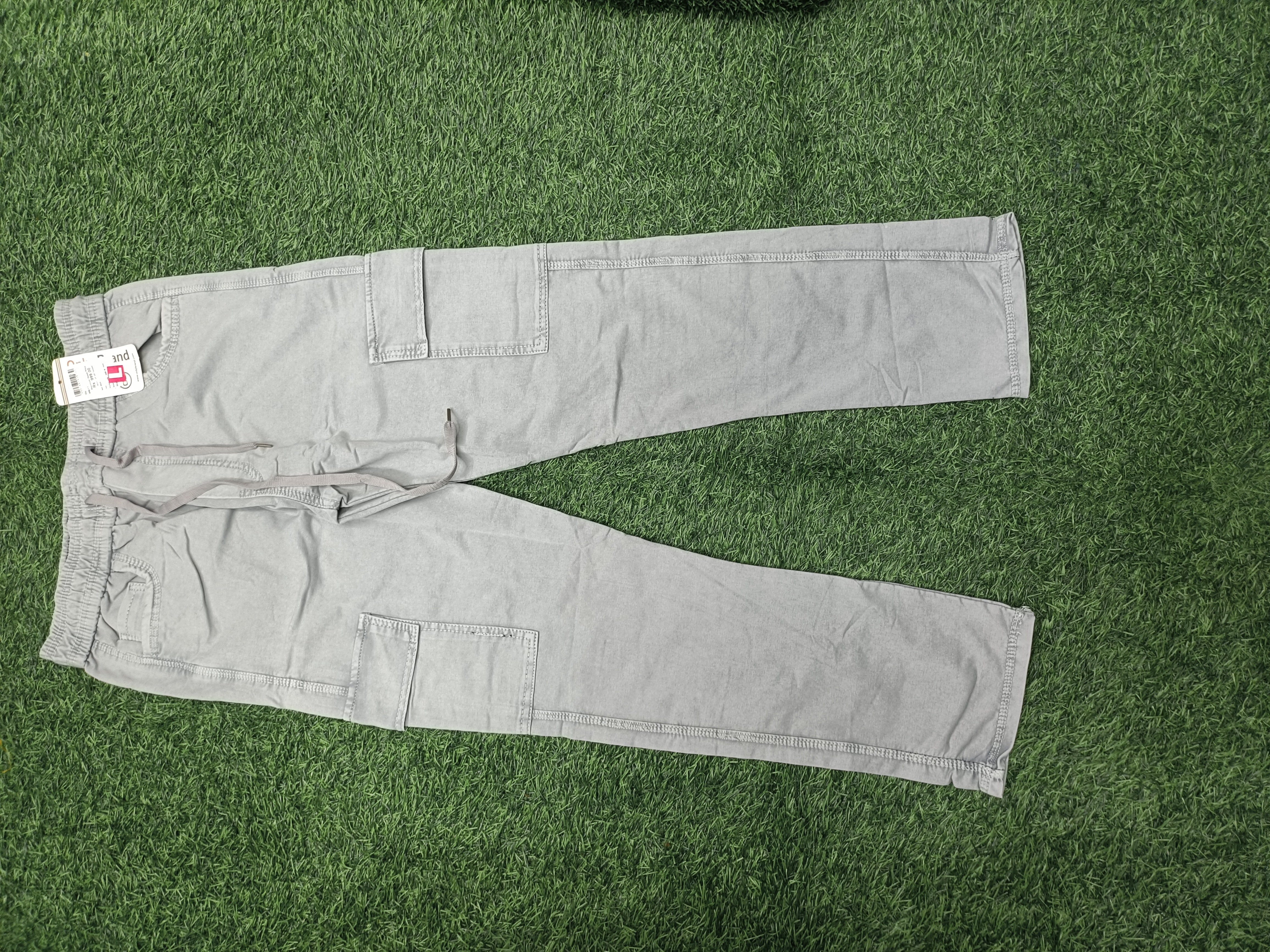 Men's Light Grey Casual Cargo Track Pants