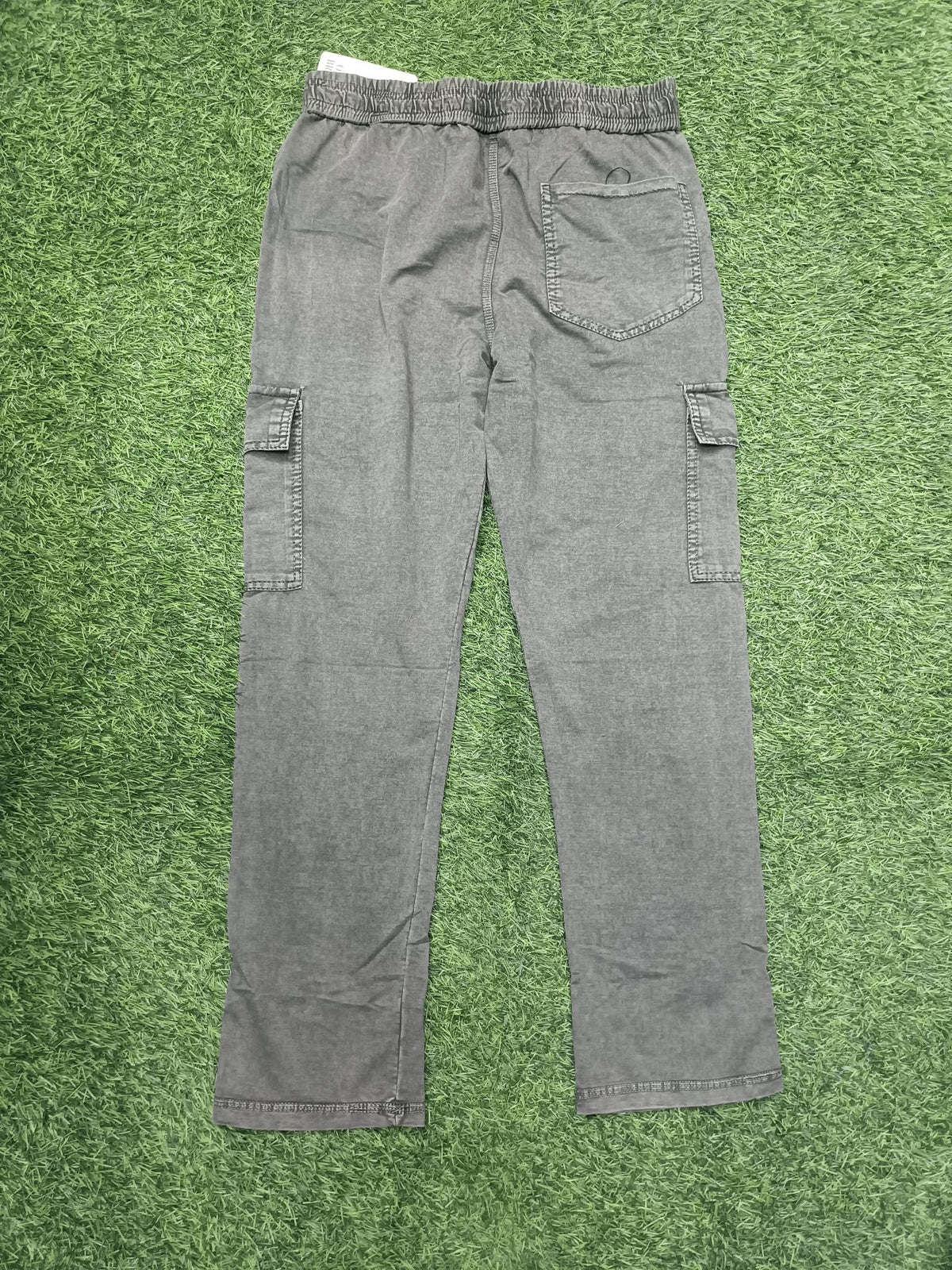 Men's Charcoal Grey Sporty Cargo Track Pants with Zipper Pockets