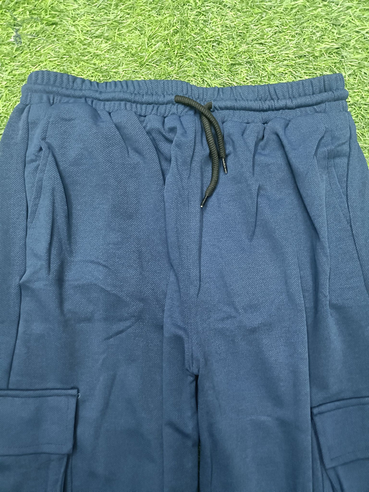 Men's Navy Blue Cargo Pant - 6 Pockets - Baggy Straight Fit - Elastic Waist with Drawstring - Casual StreetweaR