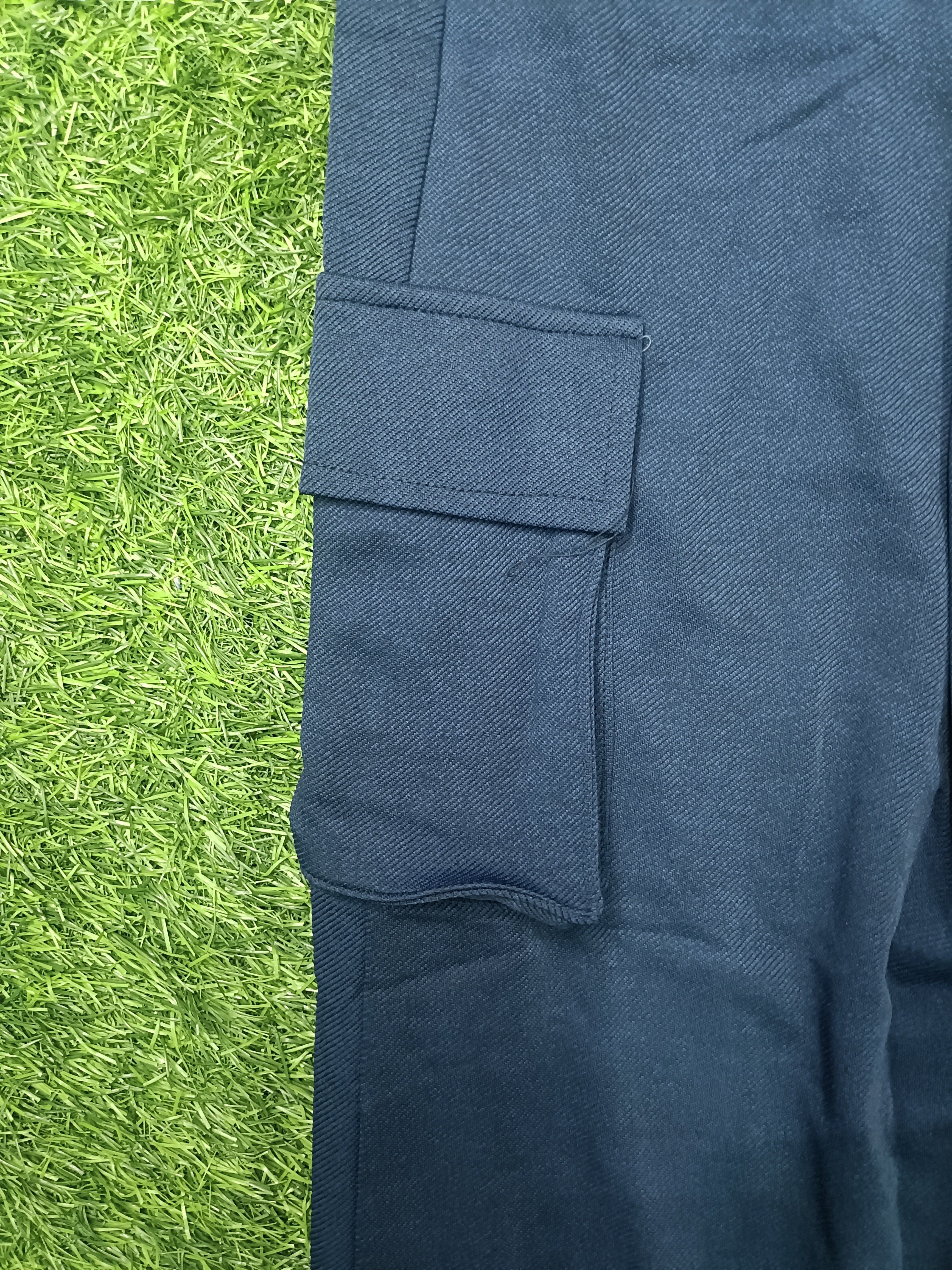 Men's Navy Blue Cargo Pant - 6 Pockets - Baggy Straight Fit - Elastic Waist with Drawstring - Casual StreetweaR