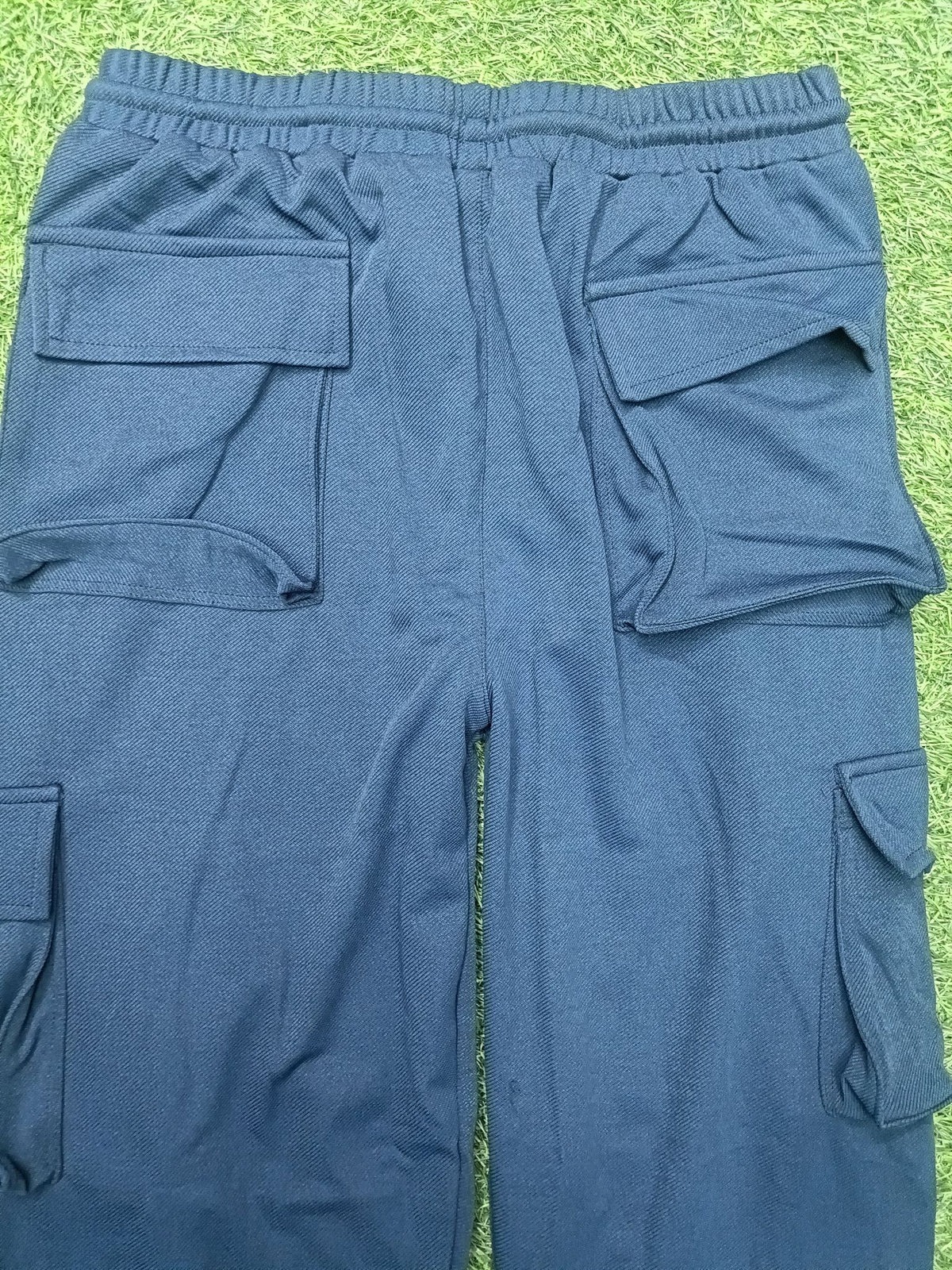 Men's Navy Blue Cargo Pant - 6 Pockets - Baggy Straight Fit - Elastic Waist with Drawstring - Casual StreetweaR