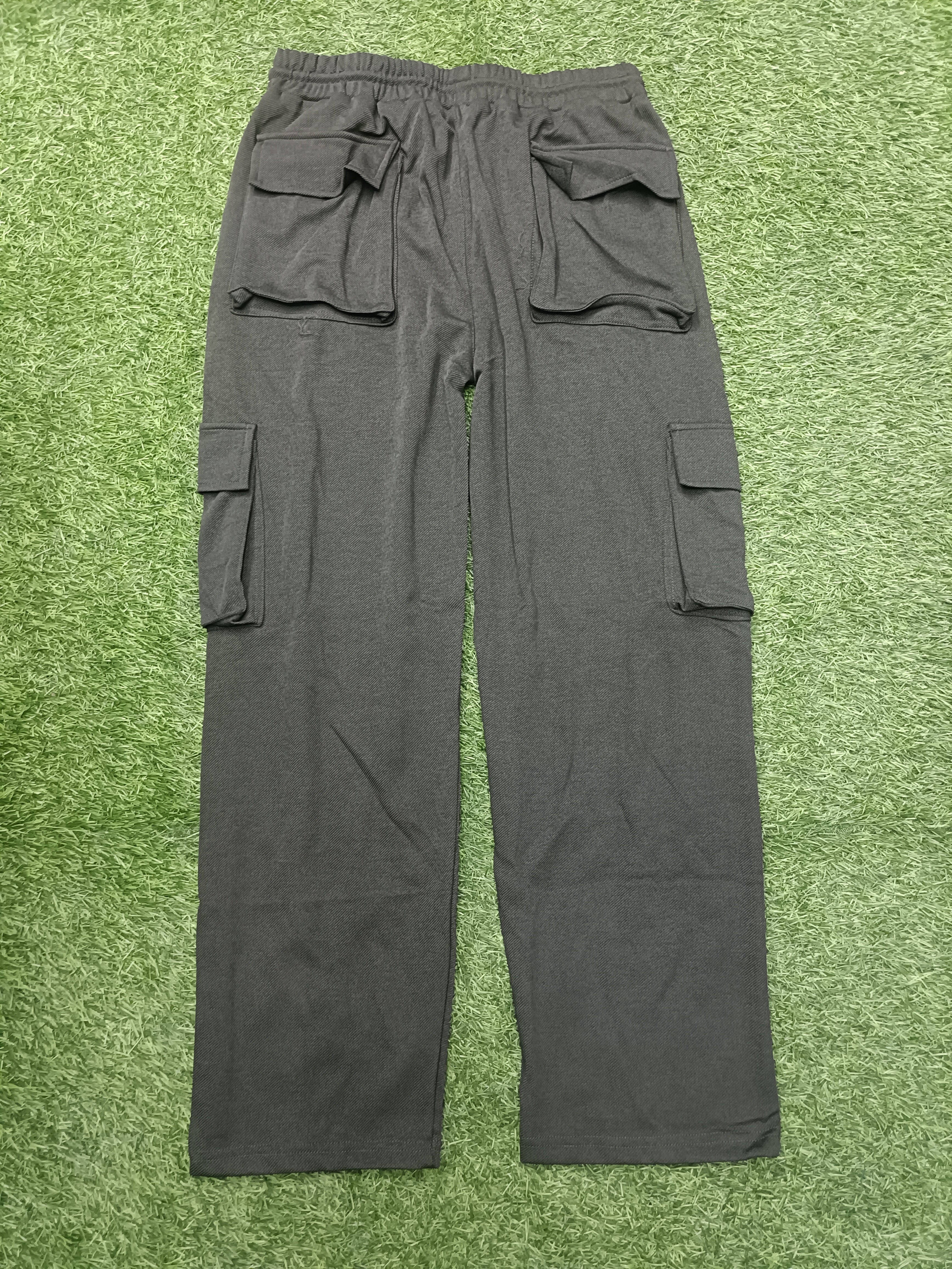 Men's Pachi Green Cargo Pant - 6 Pockets - Baggy Straight Fit - Elastic Waist with Drawstring - Casual Streetwear