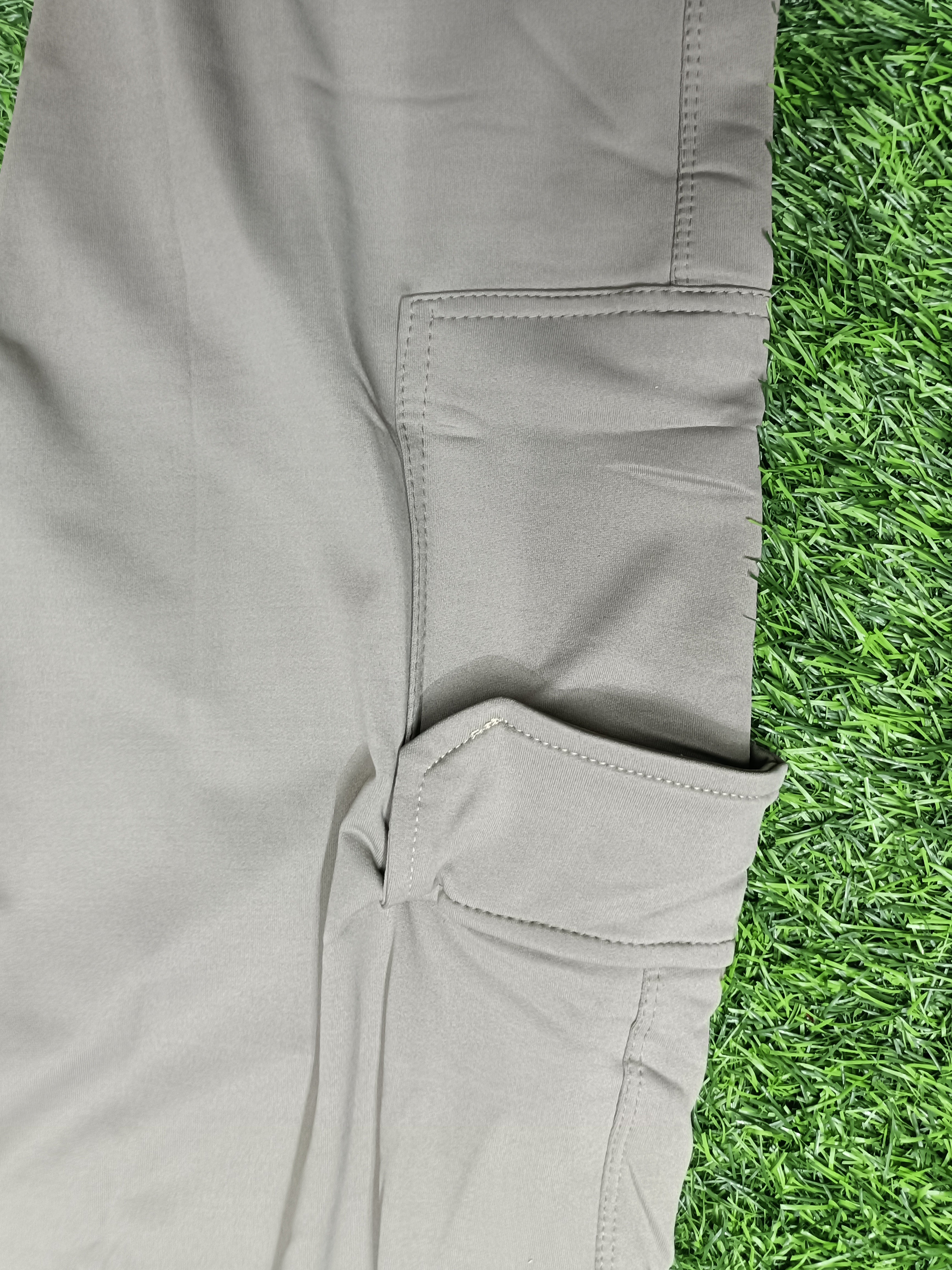 Aerotrack Men's Beige Cargo Track Pants with Zipper Pockets