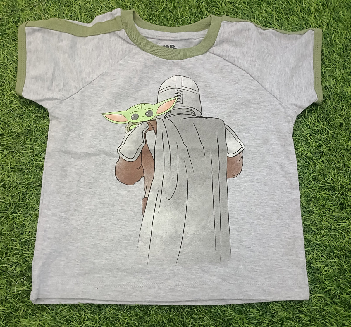 Kids Light Grey Printed Round Neck Half Sleeve T-Shirt