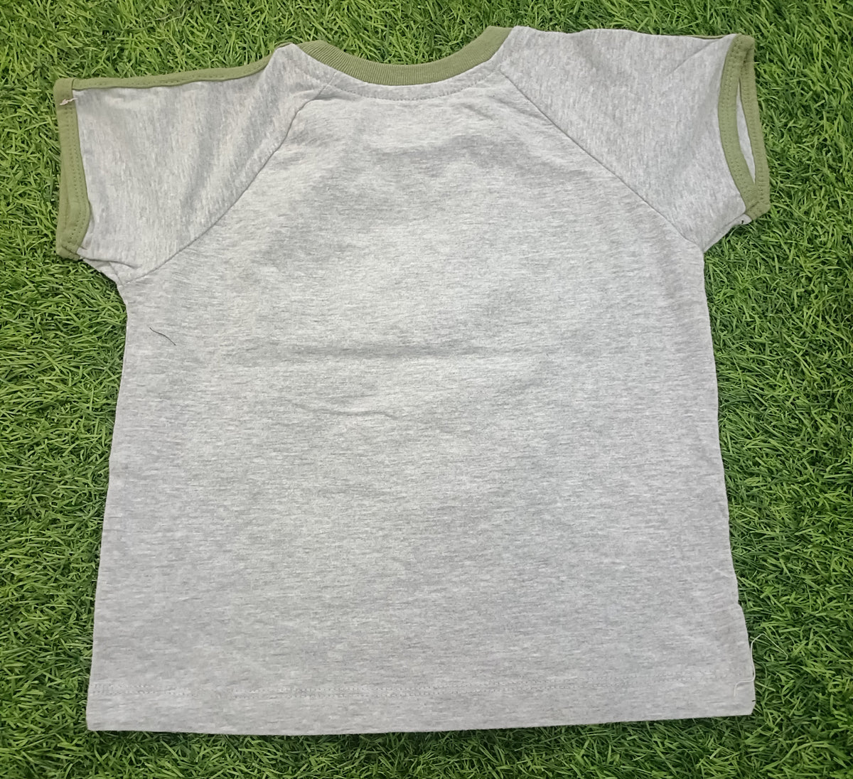 Kids Light Grey Printed Round Neck Half Sleeve T-Shirt