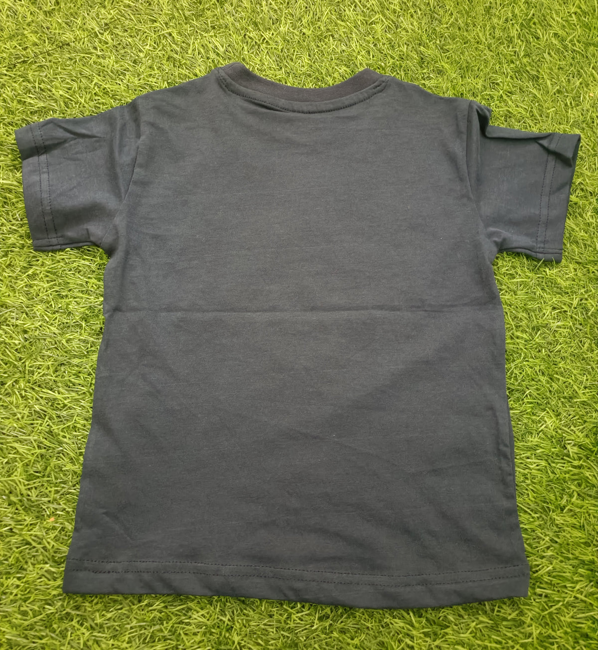 Kids Dark Navy Blue Summer Beach Graphic Printed Round Neck Half Sleeve T-Shirt