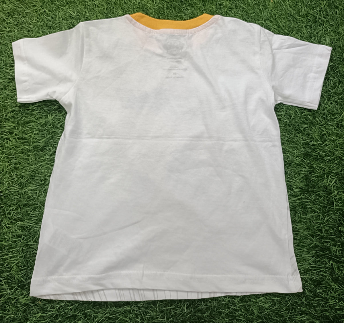 Kids White Cartoon Team Graphic Printed Round Neck T-Shirt