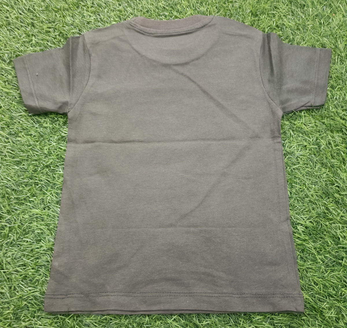 Kids Dark Olive Green Be Outland World Graphic Printed Round Neck T-Shirt