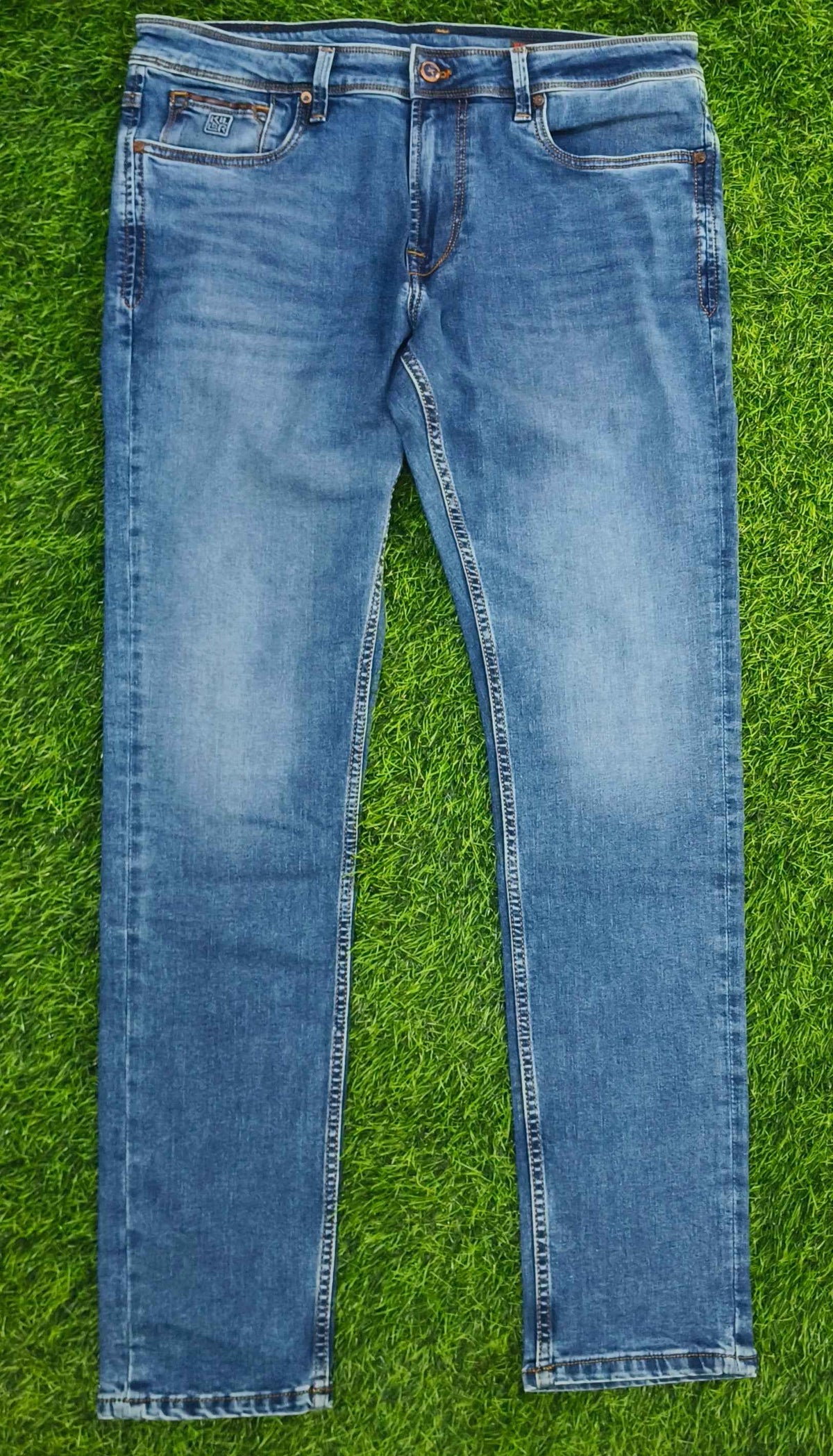 Men’s Light Blue Washed Skinny Fit Denim Jeans