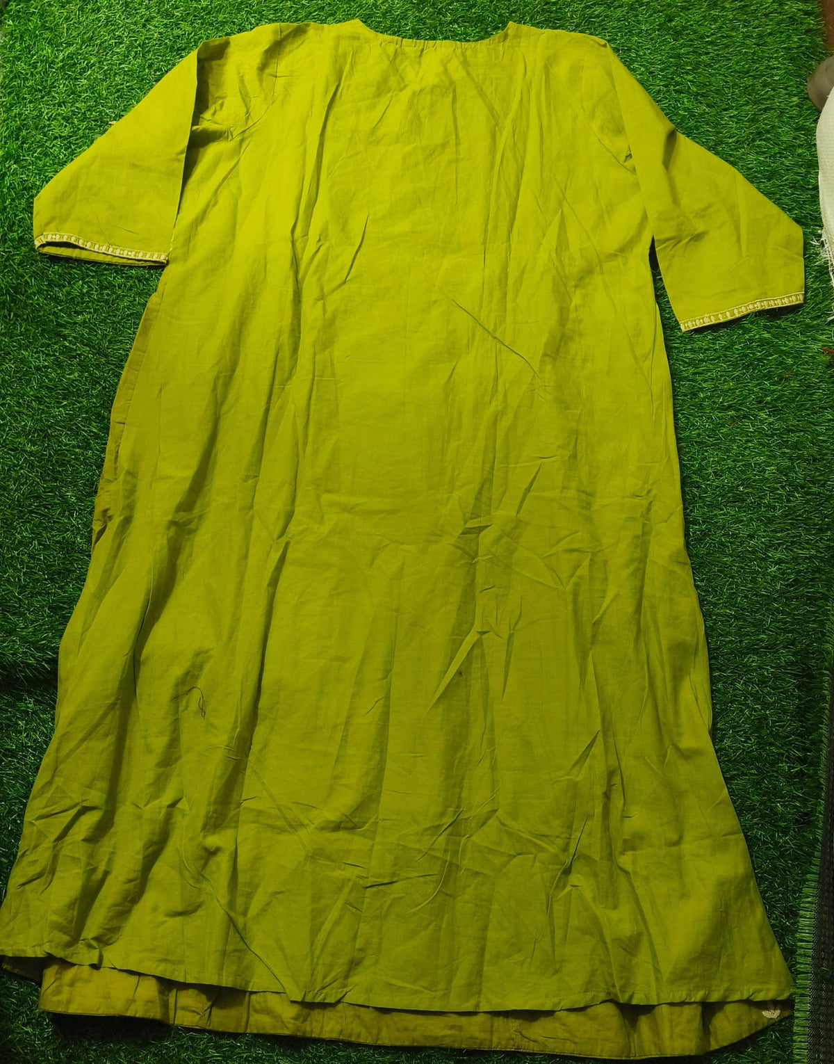 Elegant Olive Green Embroidered Single Piece Kurti (TOP)