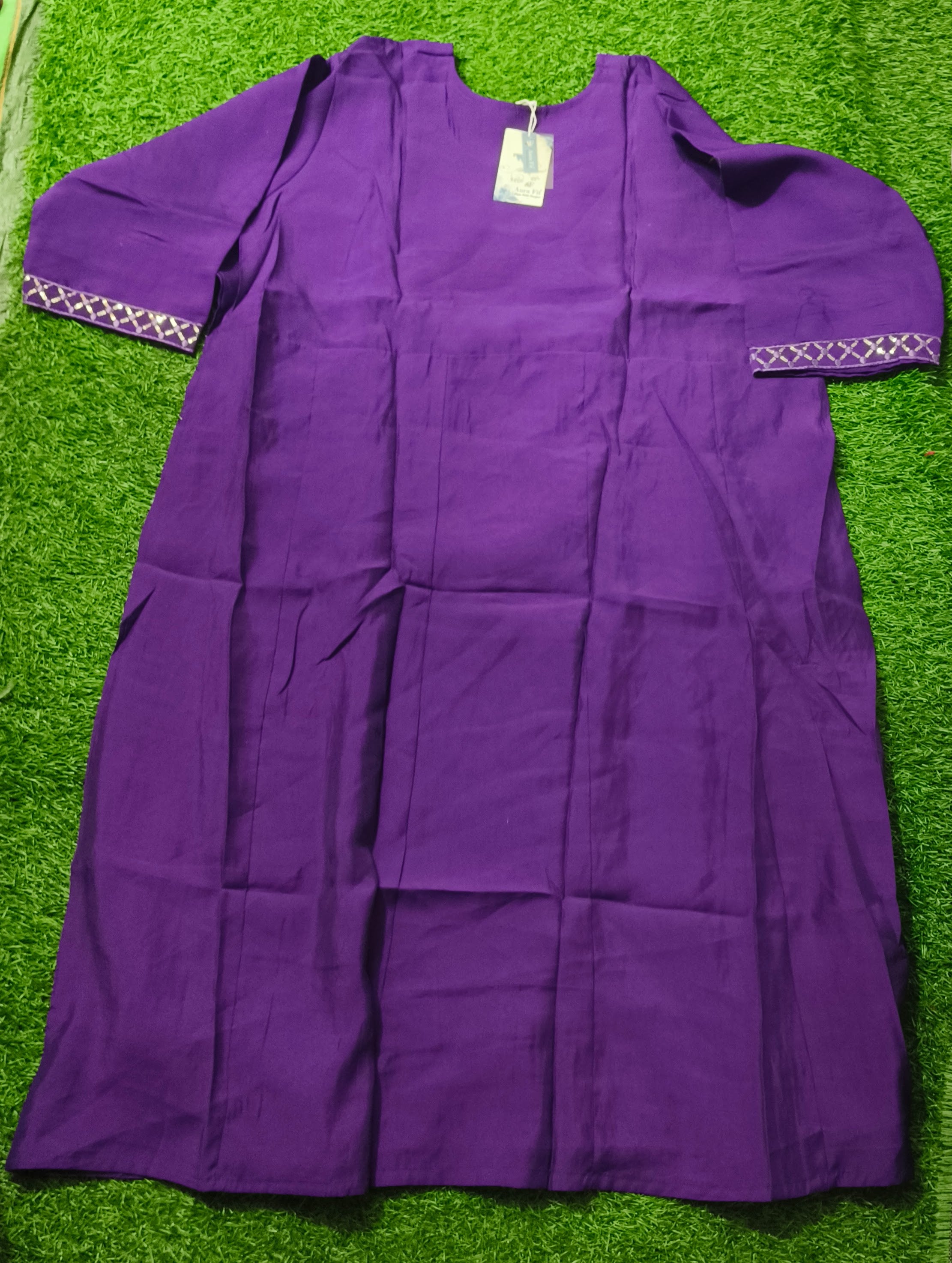 Elegant Teal Blue Printed Single Piece Kurti