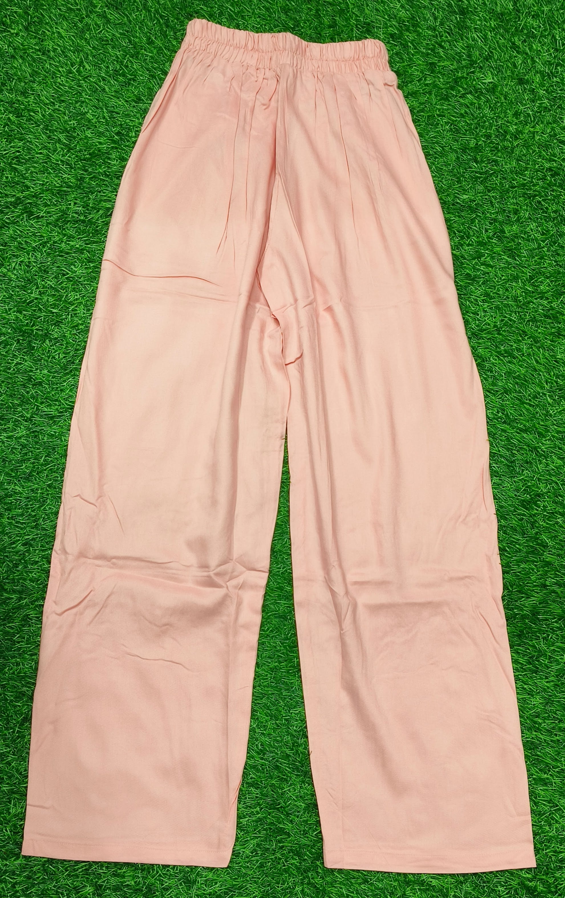 Pure Light Pink Solid Wide-Leg Palazzo with Pockets (Copy)