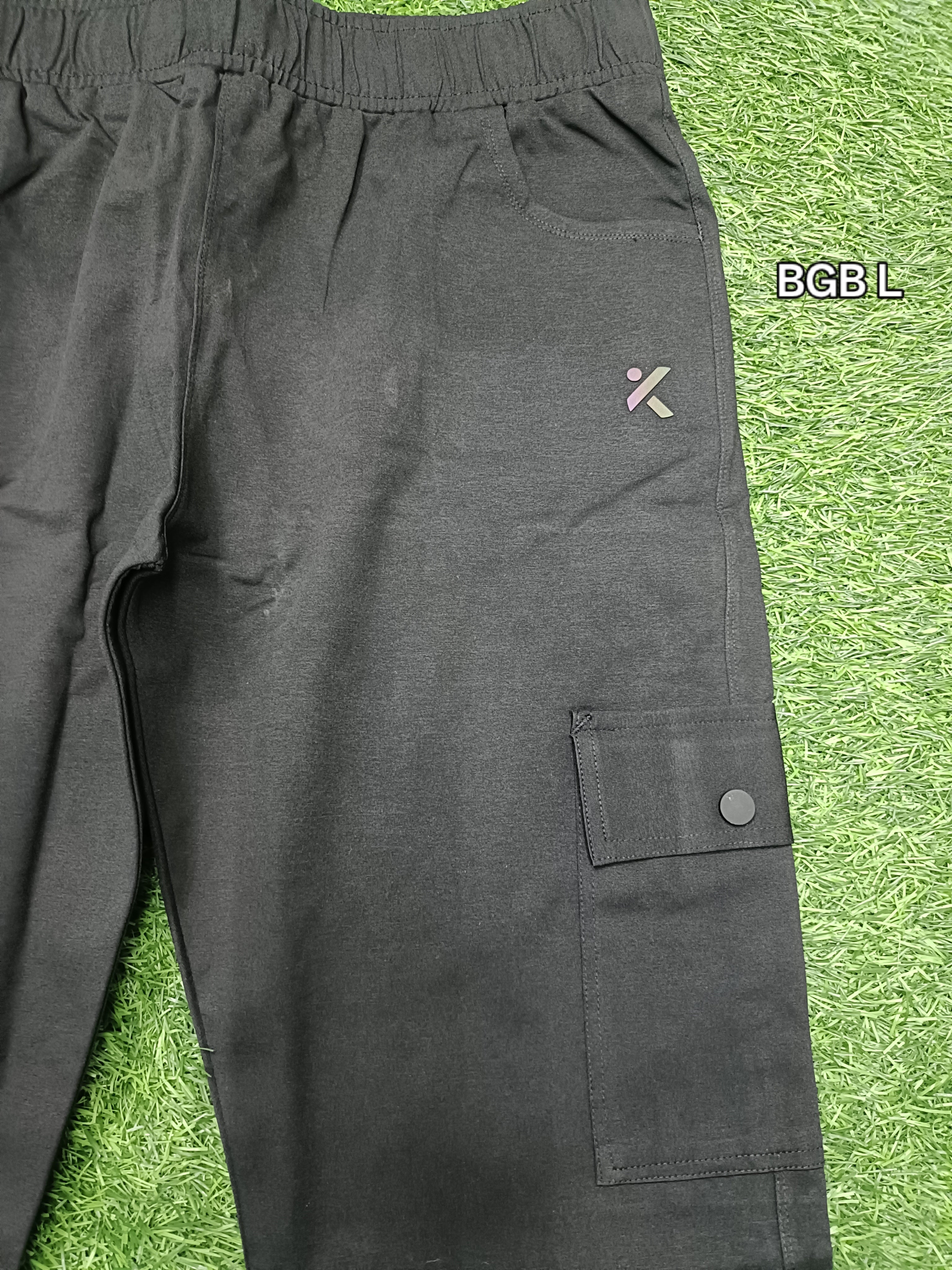 Men's Black Cargo Track Pant - 4 Pocket  - Loose Fit - Daily Wear & Gym
