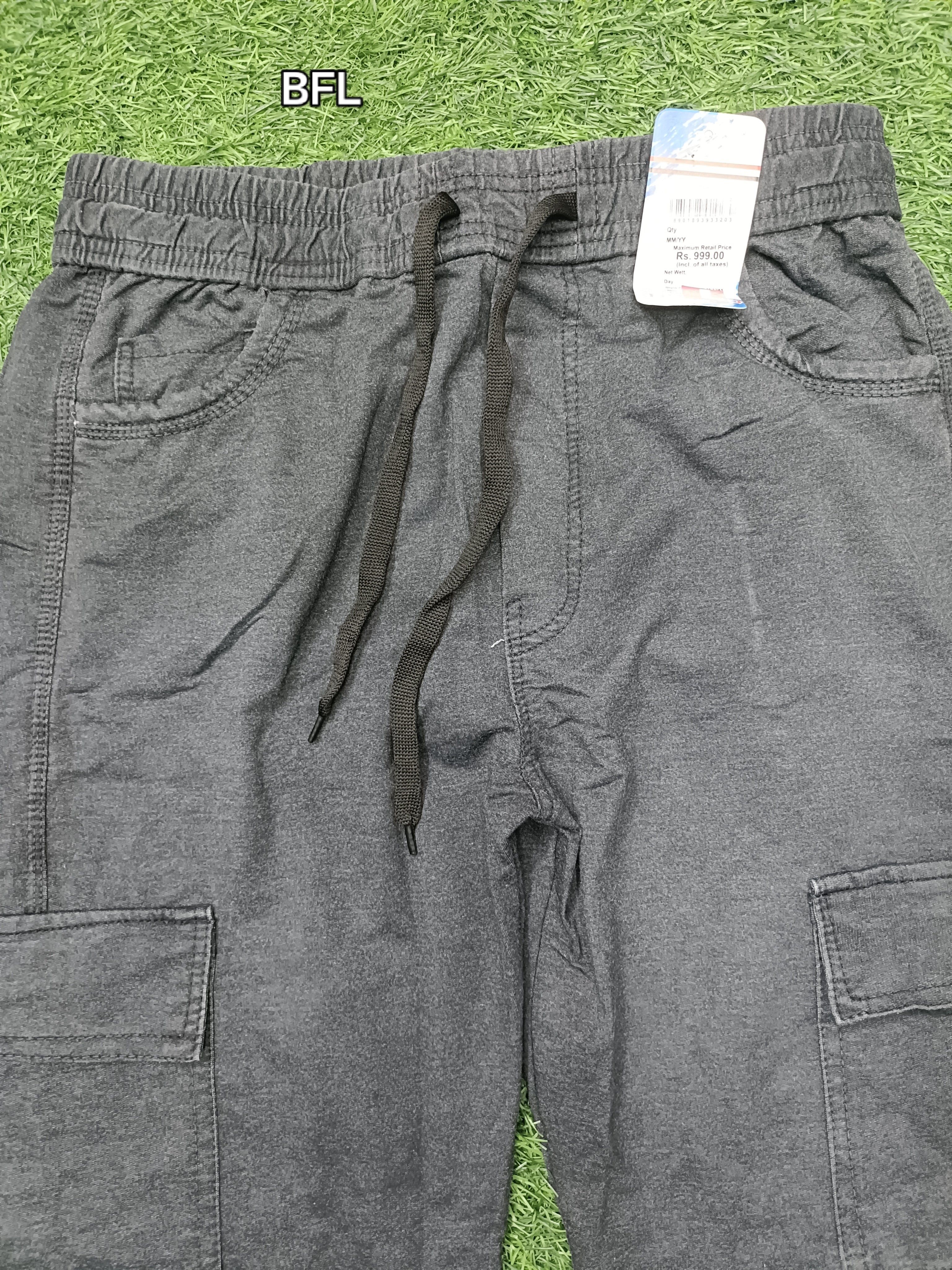 Men's Dark Grey Casual Cargo Track Pants