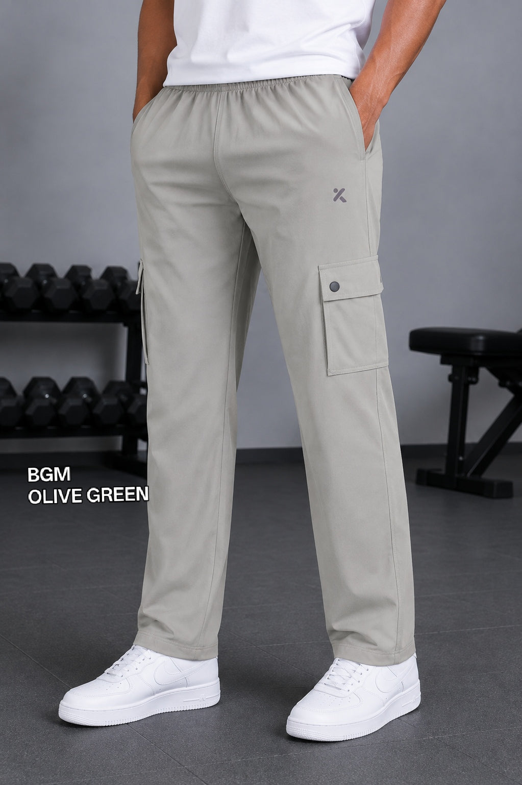 Men's Olive green Cargo Track Pant - 4 Pocket  - Loose Fit - Daily Wear & Gym