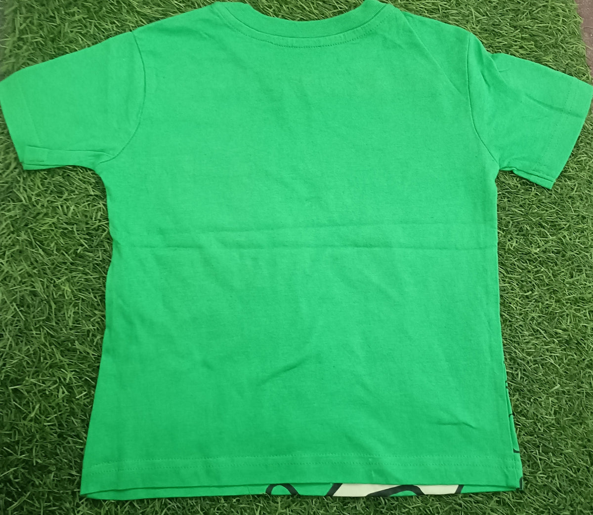 Kid's Green Nervous Dinosaur Graphic Printed T-Shirt