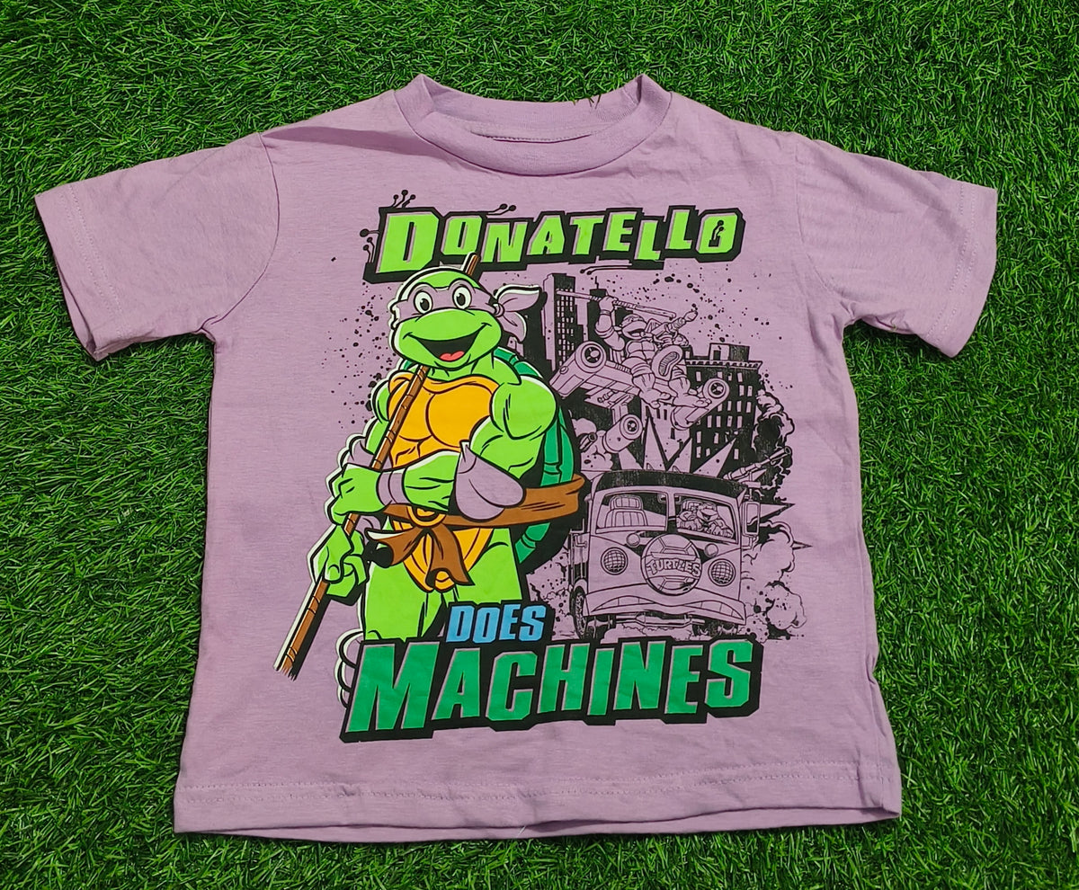Kids Purple Donatello Graphic Round-Neck T-Shirt