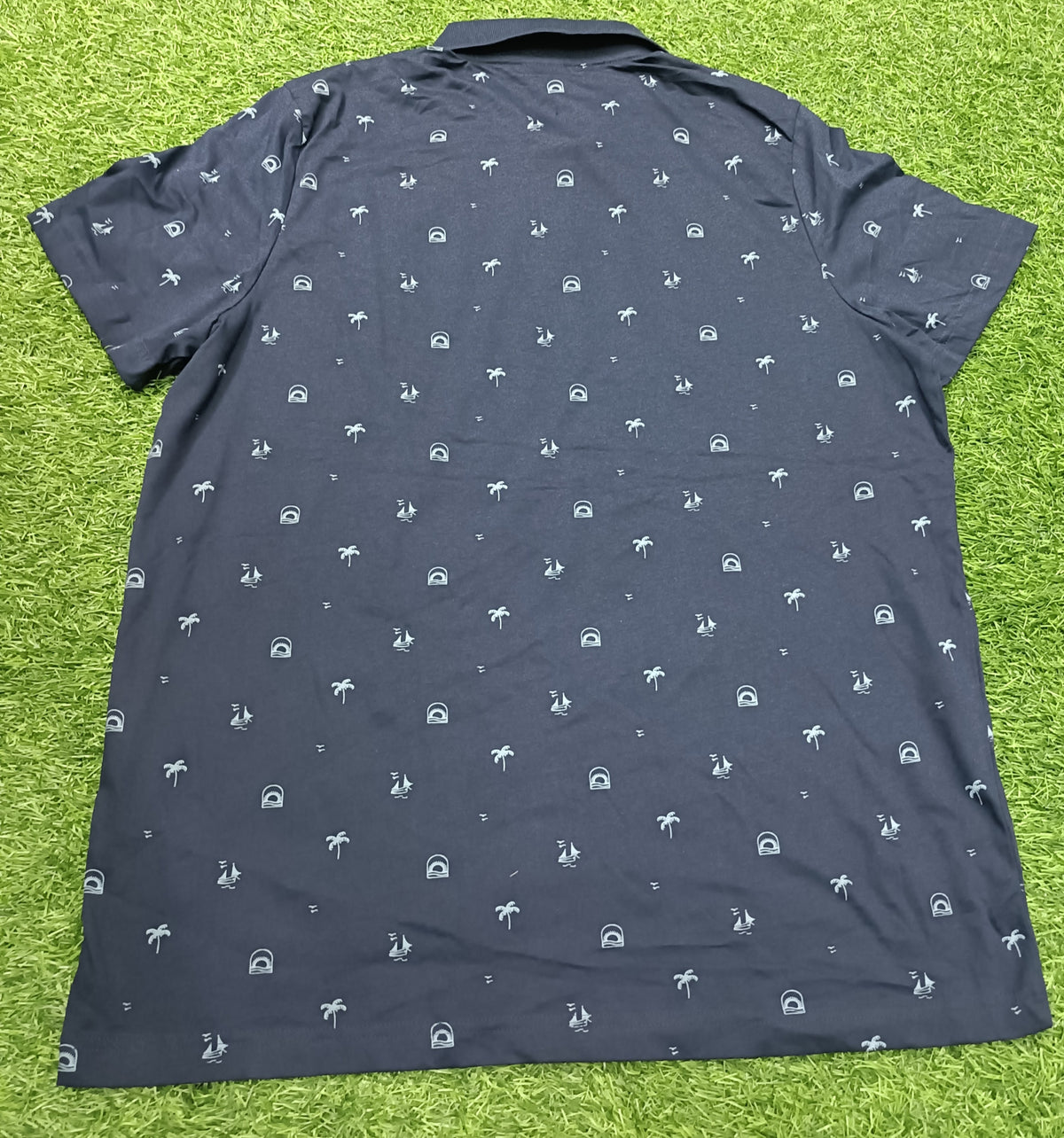 Men’s Navyblue Printed Polo T-Shirt