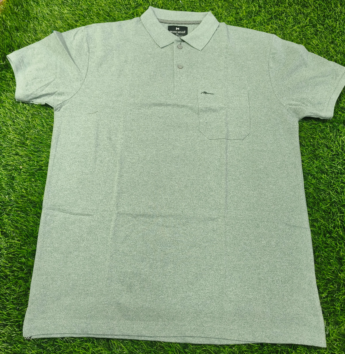Men’s Light Sage Green Polo T-Shirt with Chest Pocket