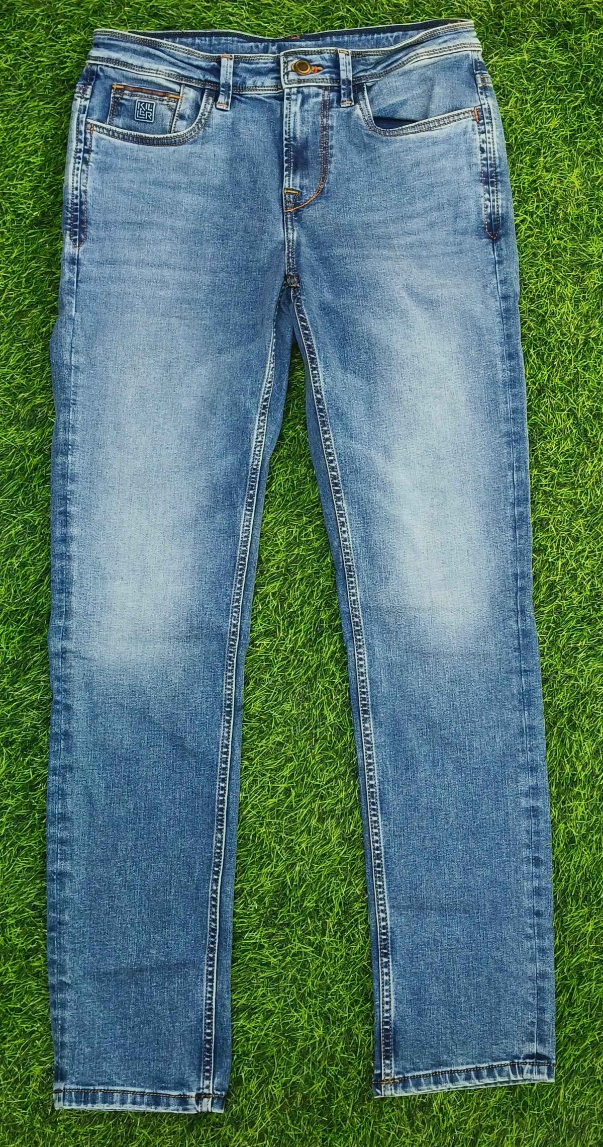 Men’s Light Blue Washed Slim Fit Denim Jeans
