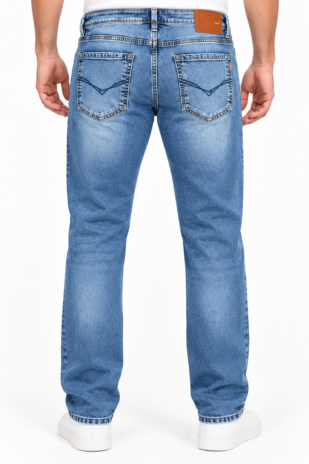 Men’s Light Blue Washed Slim Fit Denim Jeans