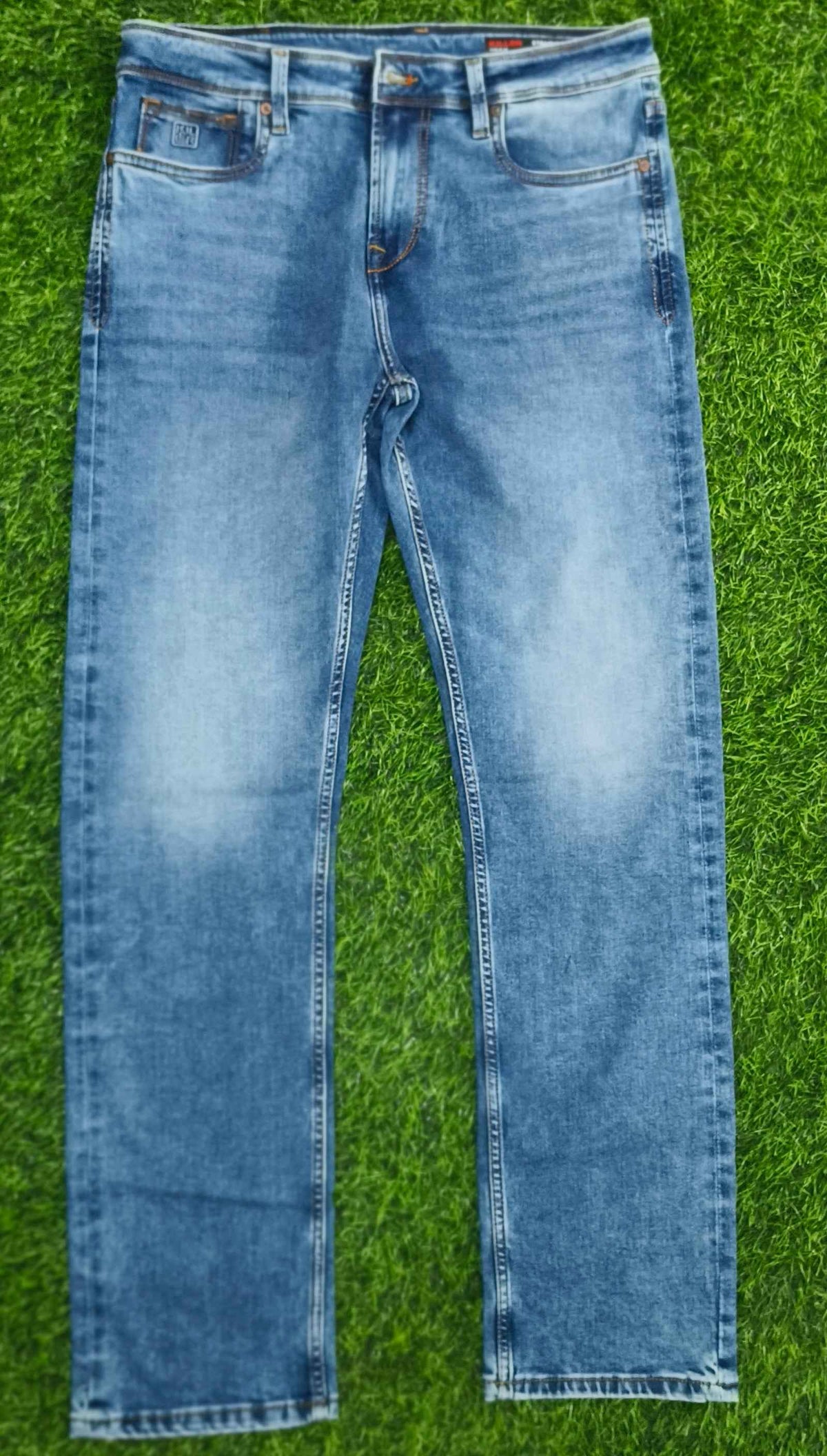 Men’s Light Blue Washed Straight Fit Denim Jeans