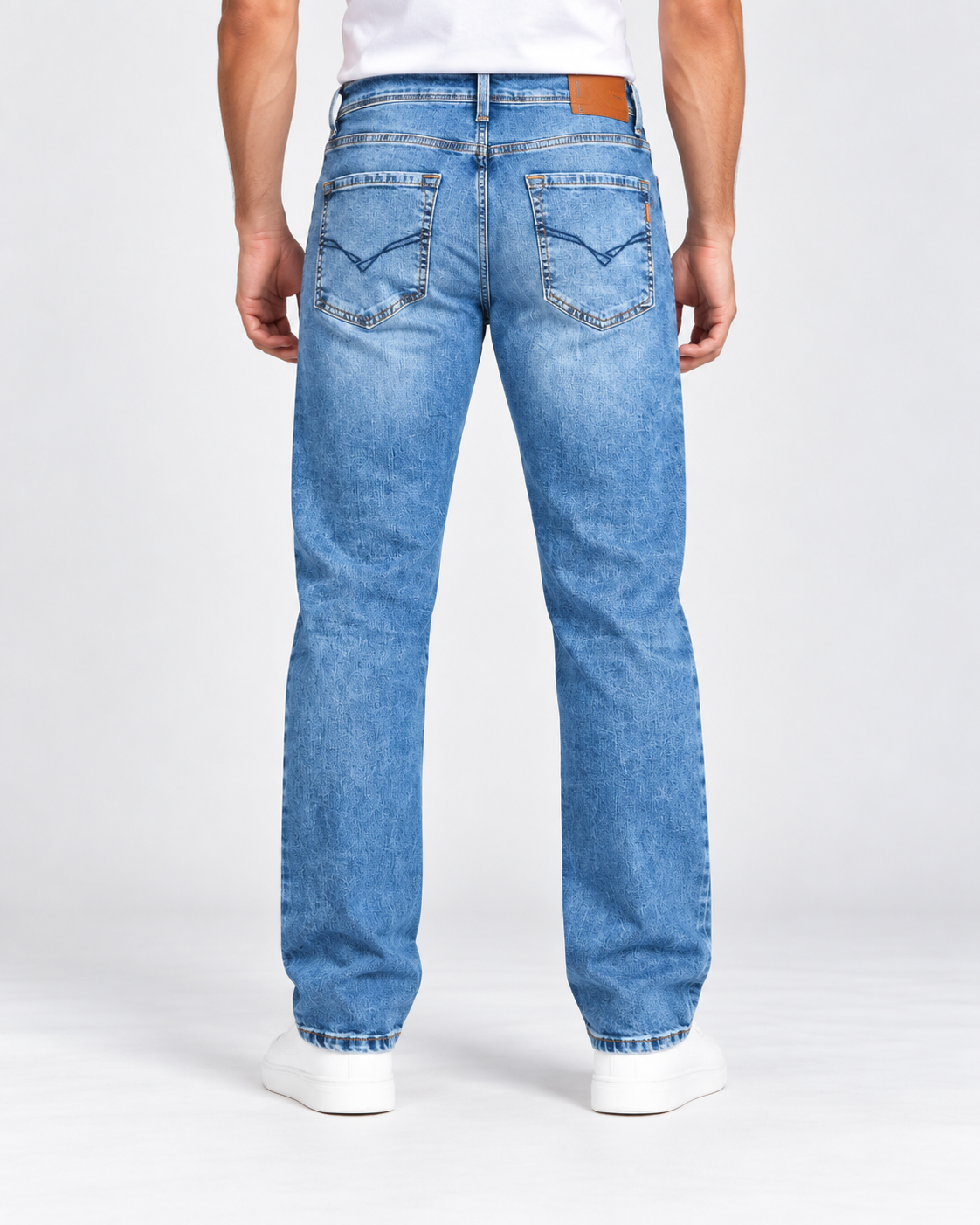 Men’s Light Blue Washed Straight Fit Denim Jeans