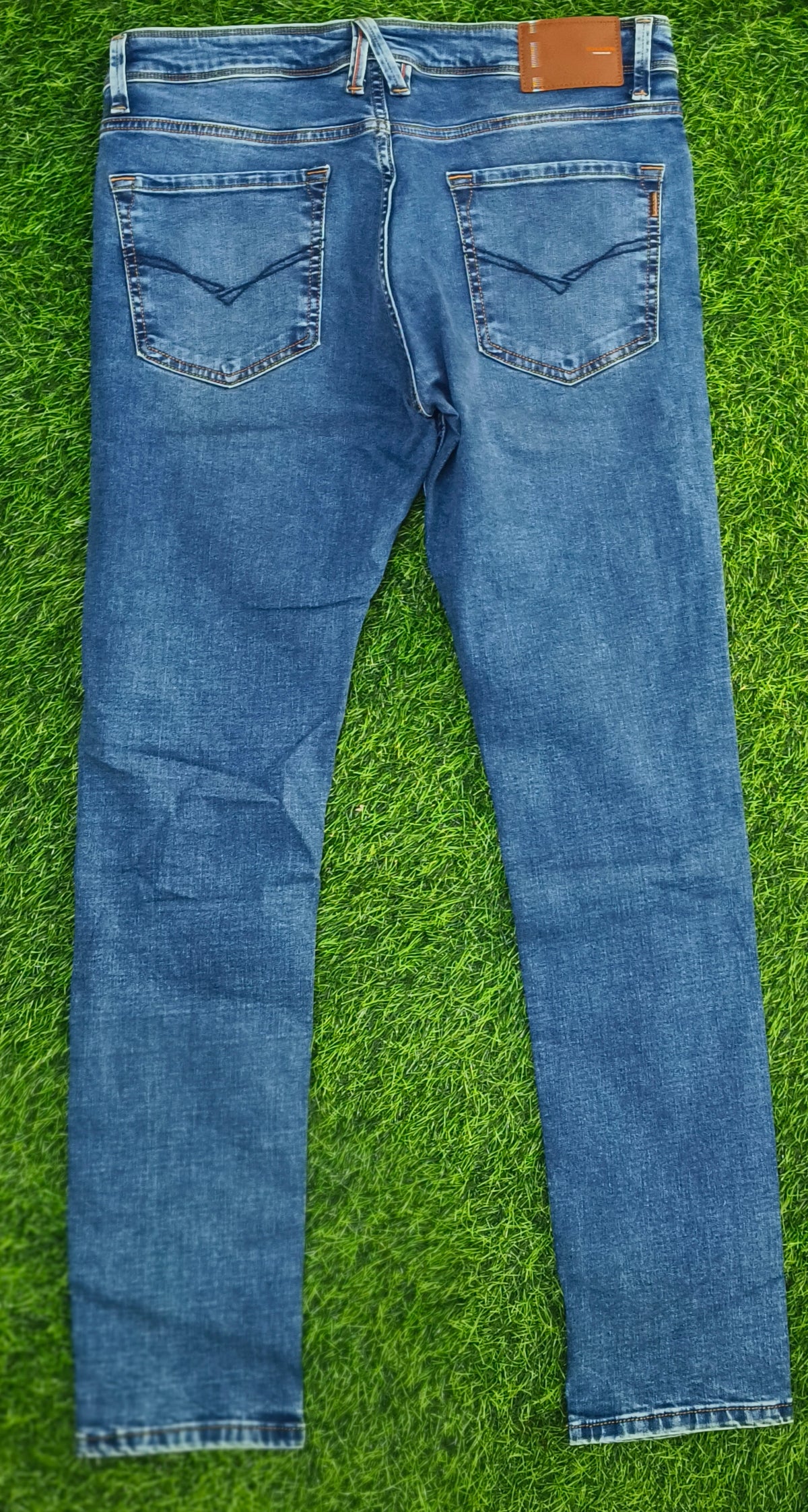 Men’s Blue Washed Skinny Fit Denim Jeans