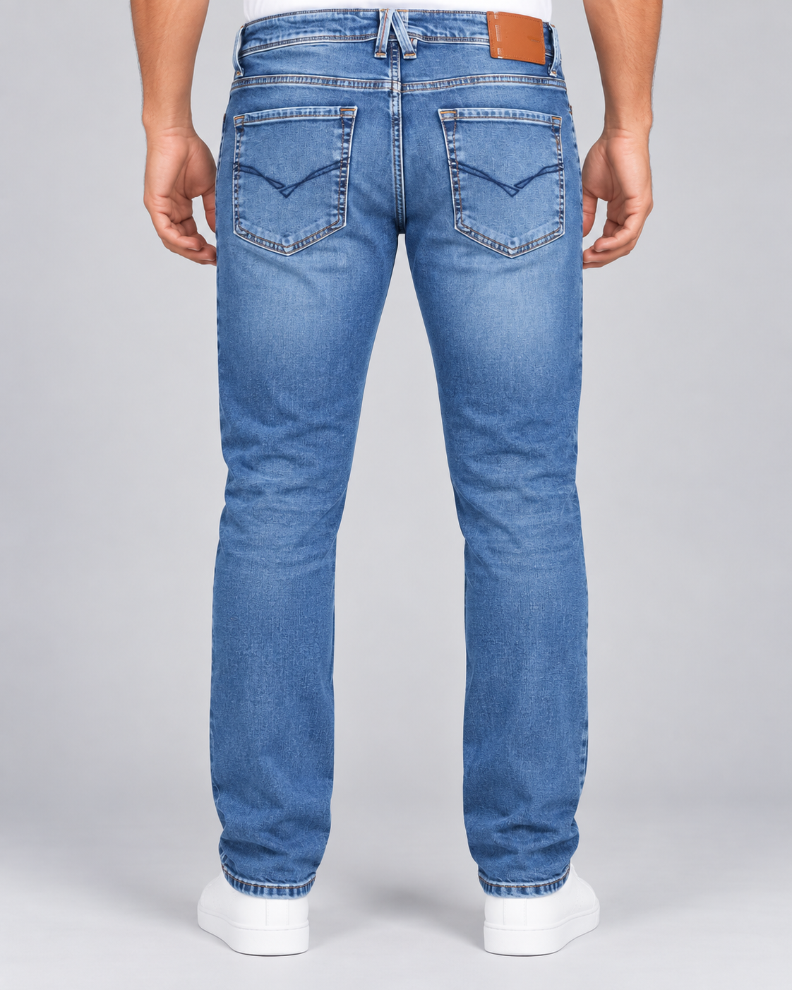 Men’s Blue Washed Skinny Fit Denim Jeans